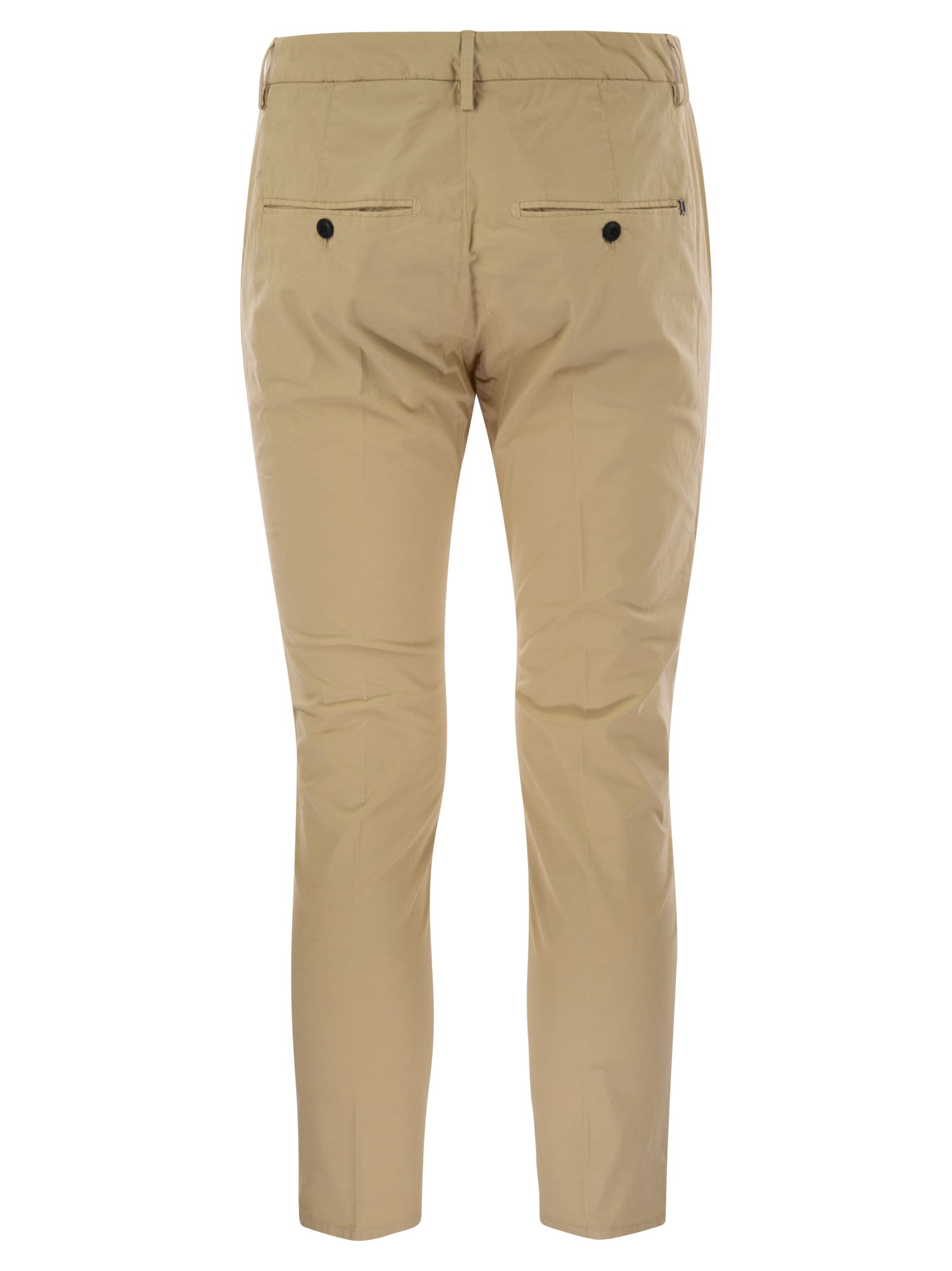 Dondup Alfredo - Slim-fit Cotton Trousers In Neutral