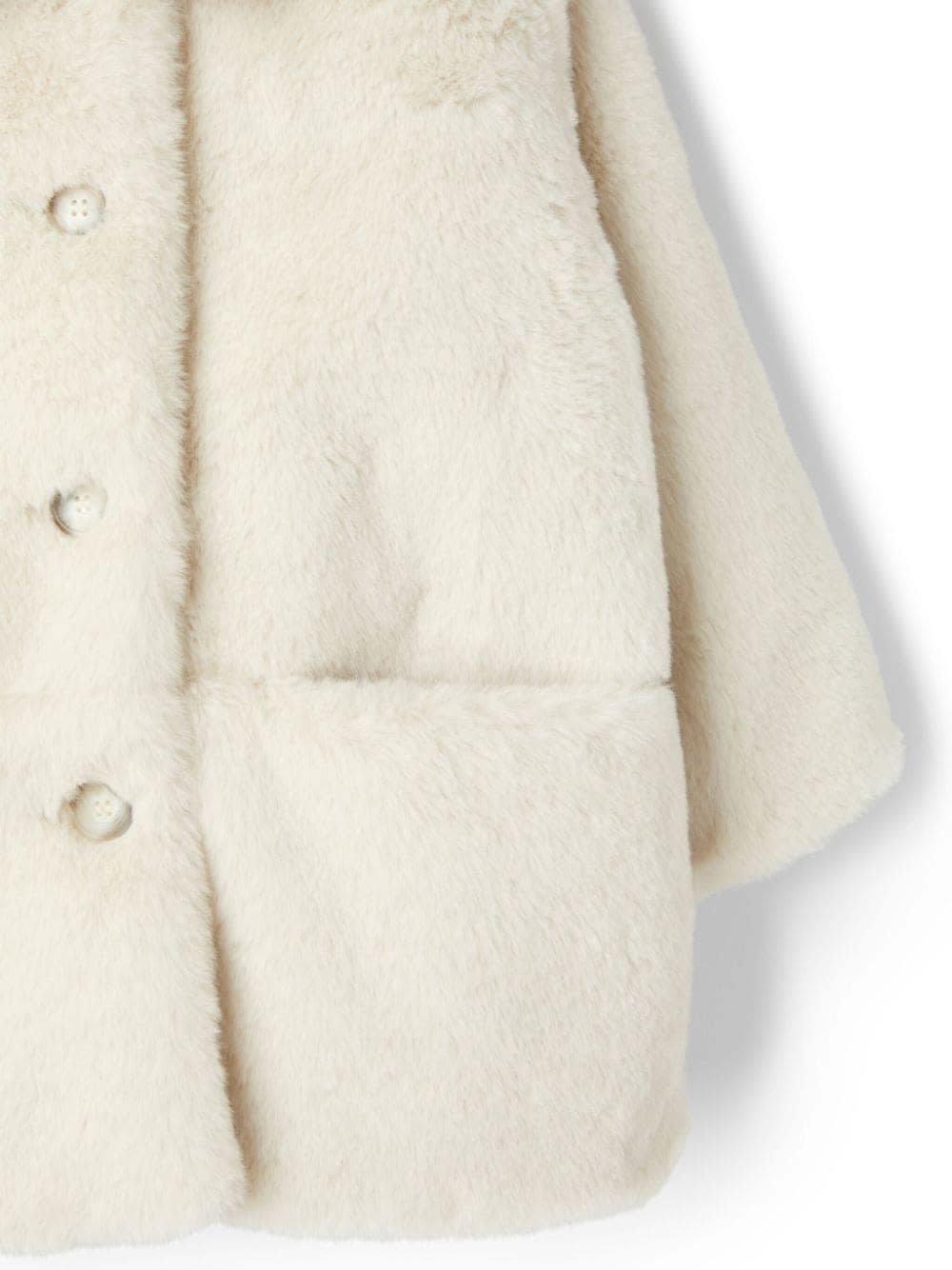 Shop Il Gufo Off-white Eco-fur Coat