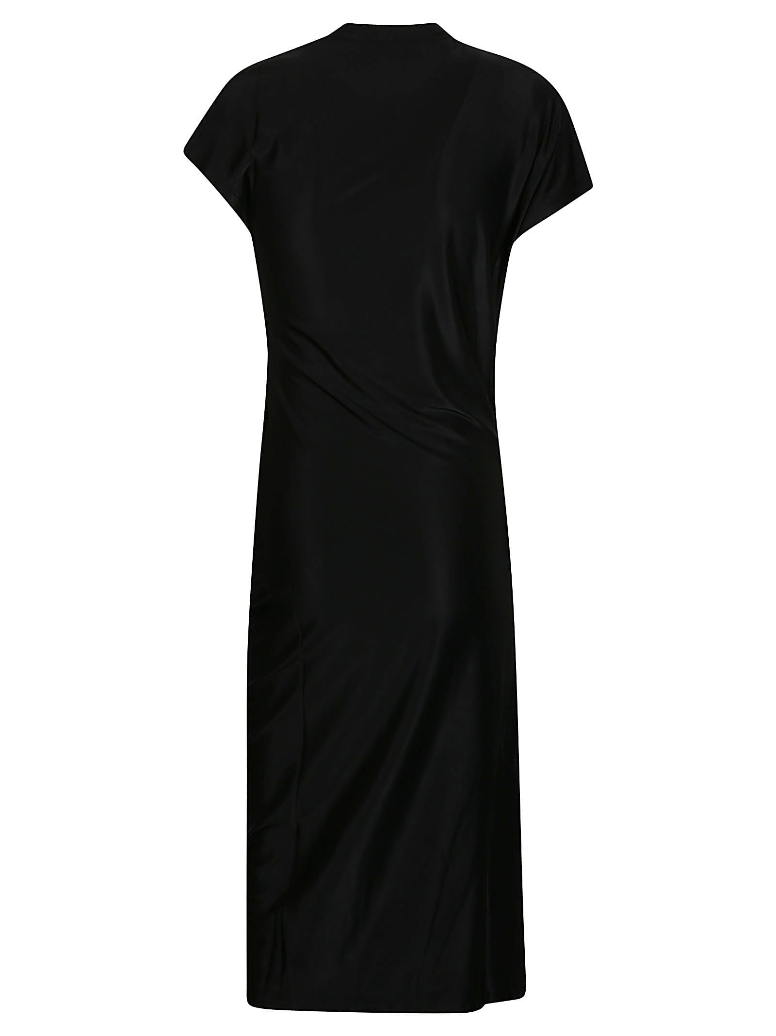 Shop Rabanne Draped Midi Dress In Black