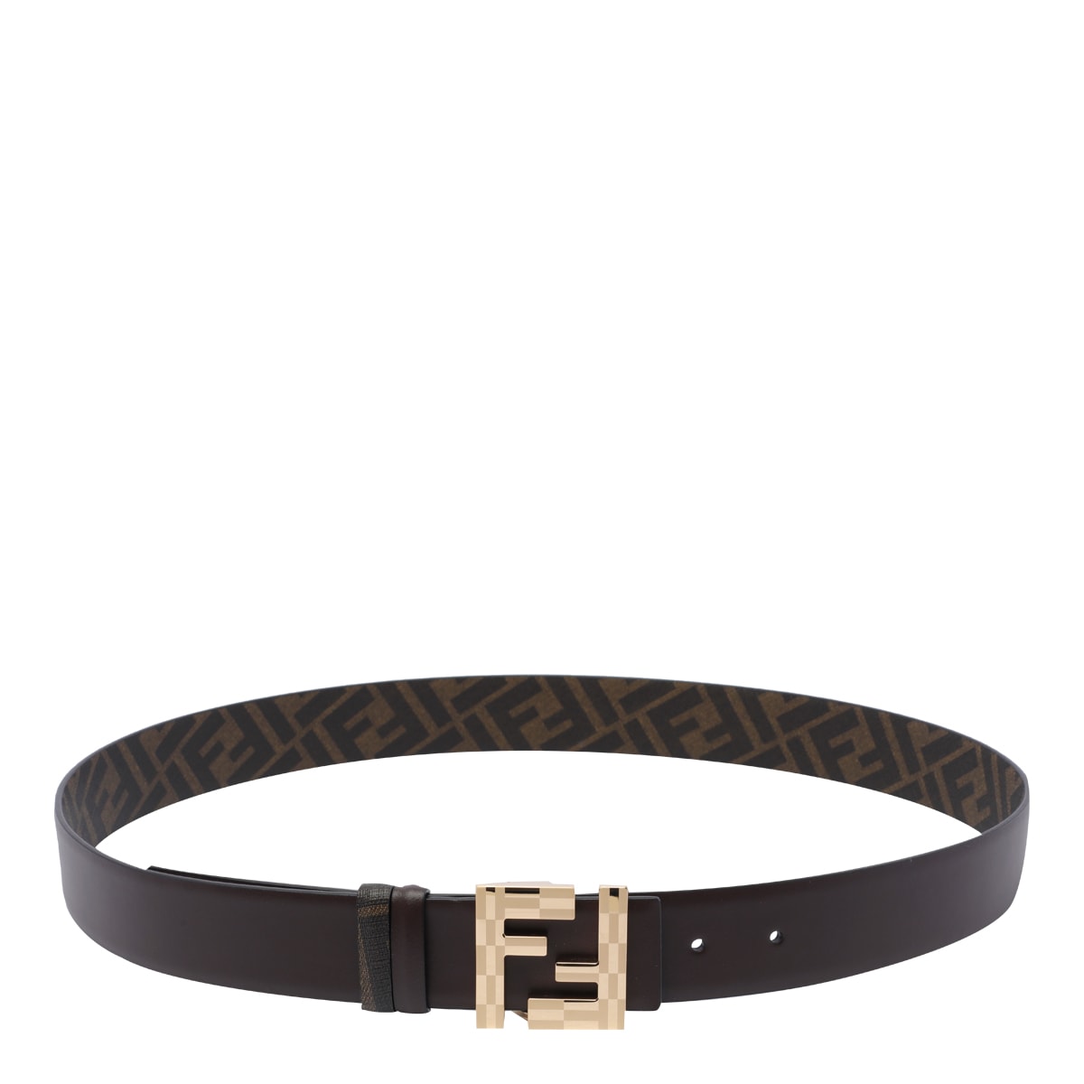 Shop Fendi Reversible Squared Ff Logo In Brown