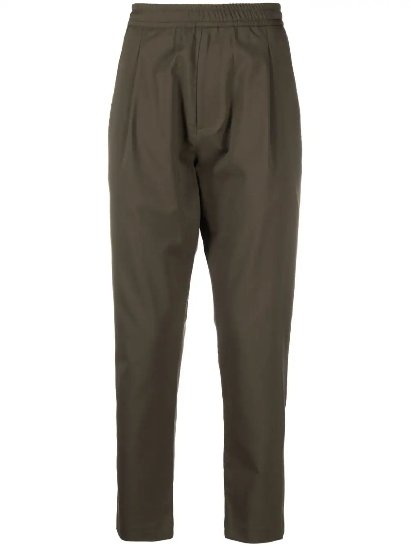 Shop Low Brand Green Virgin Wool Blend Trousers In Military