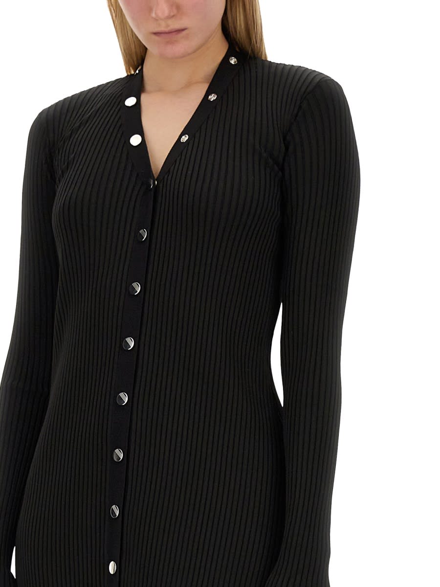 Shop Attico Knit Dress In Black