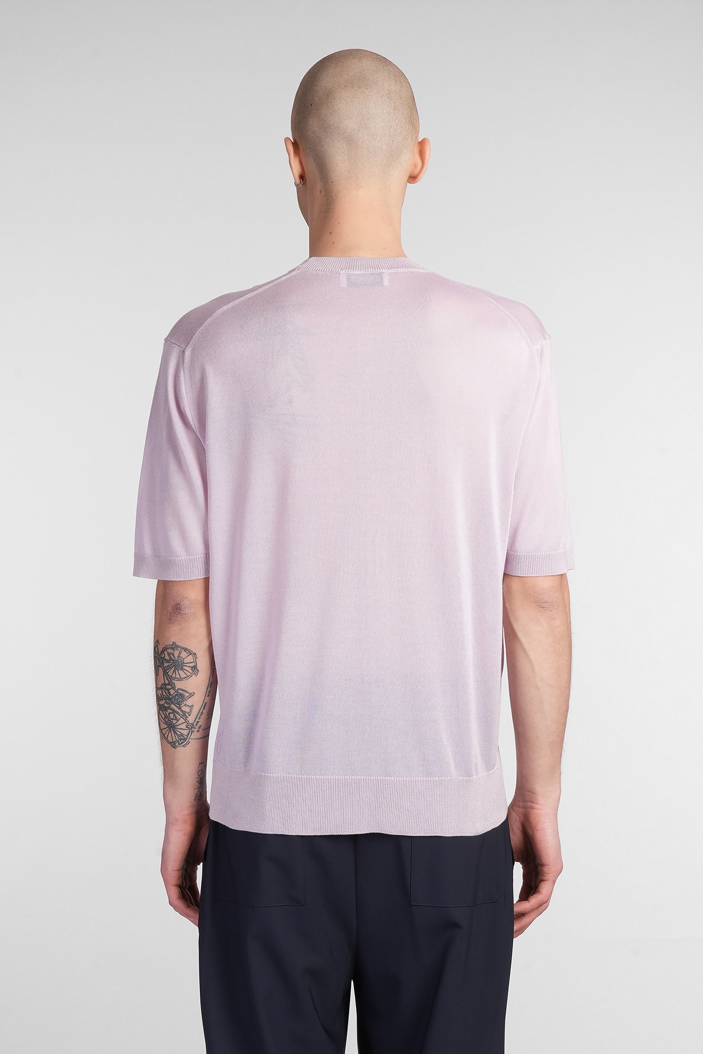 Shop Laneus T-shirt In Lilla Wool And Polyester