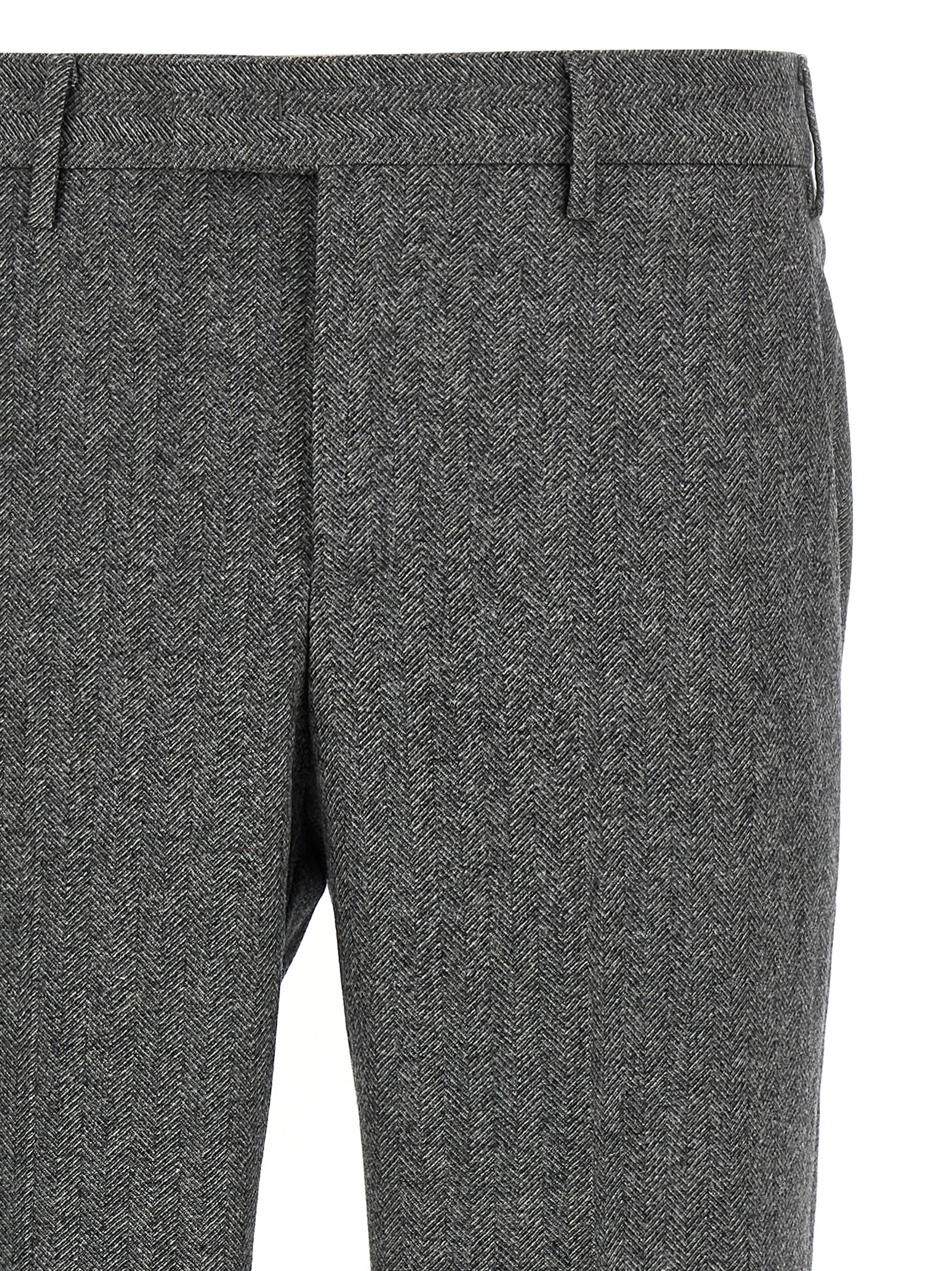 Pt Torino Lightly Stretch Brushed Cashmere Blend Wool Pants With Master Fit In Gray