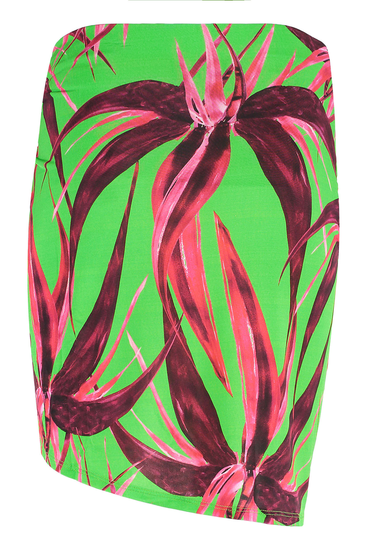 Louisa Ballou Coastline Print Viscose Miniskirt In Green