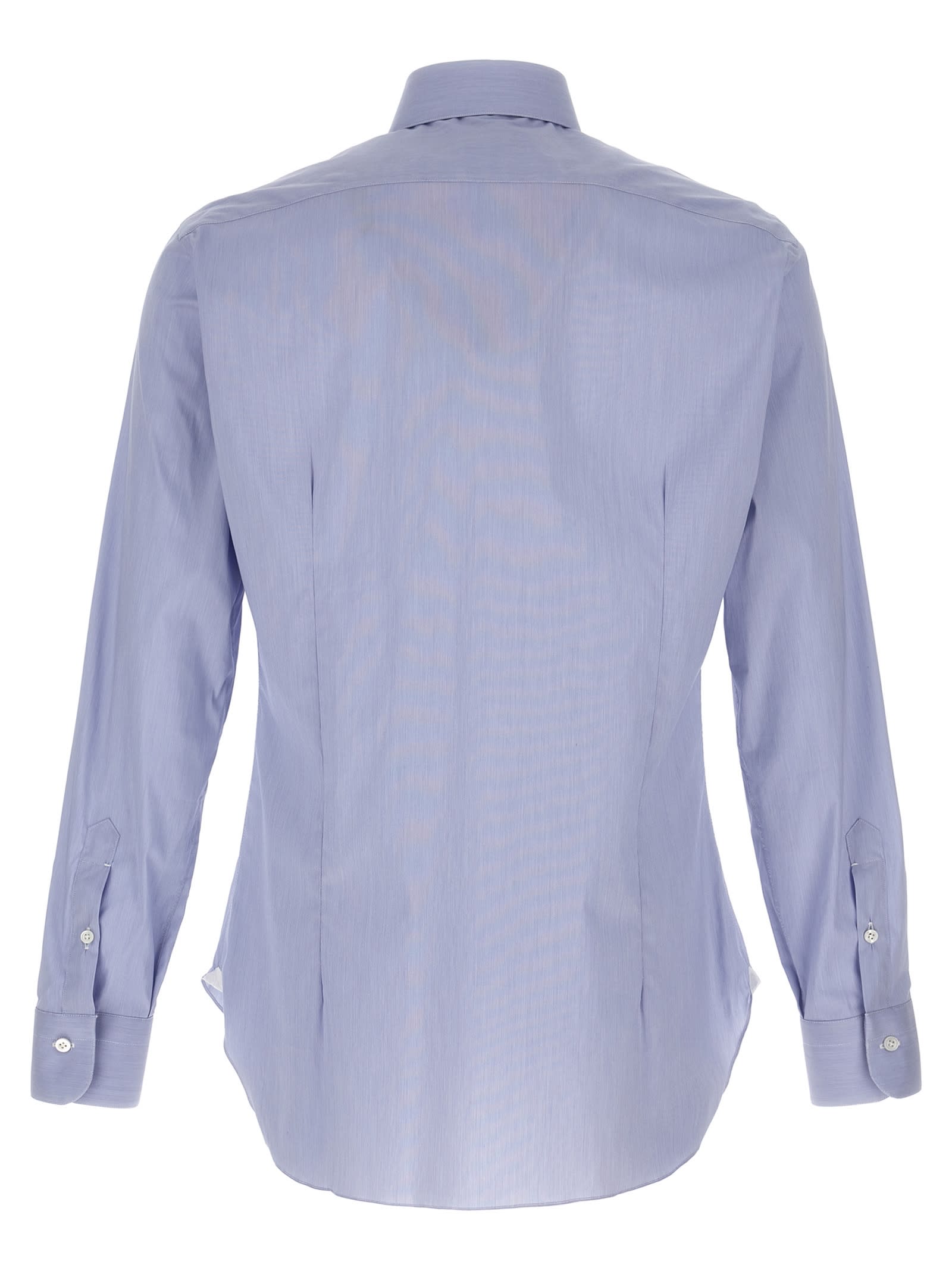 Shop Barba Napoli Fil A Fil Shirt In Light Blue