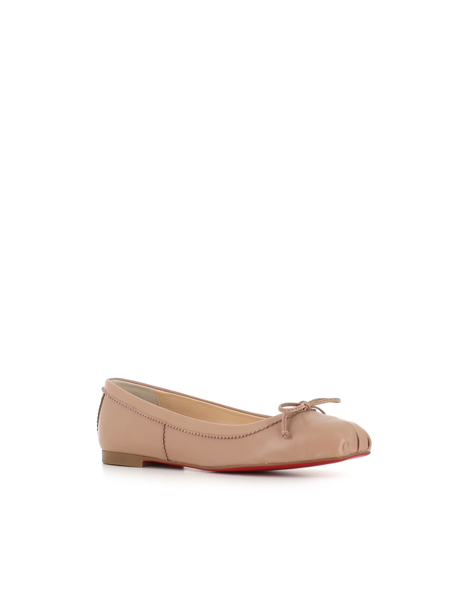 Shop Christian Louboutin Ballerina Mamadrague Flat In Nude