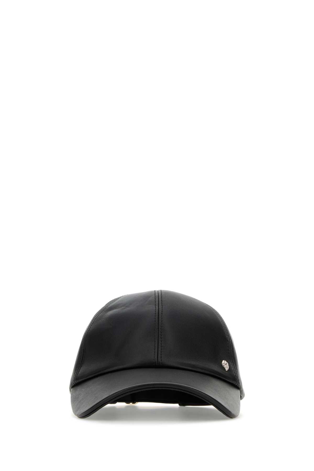 Black Leather Ashley Baseball Cap