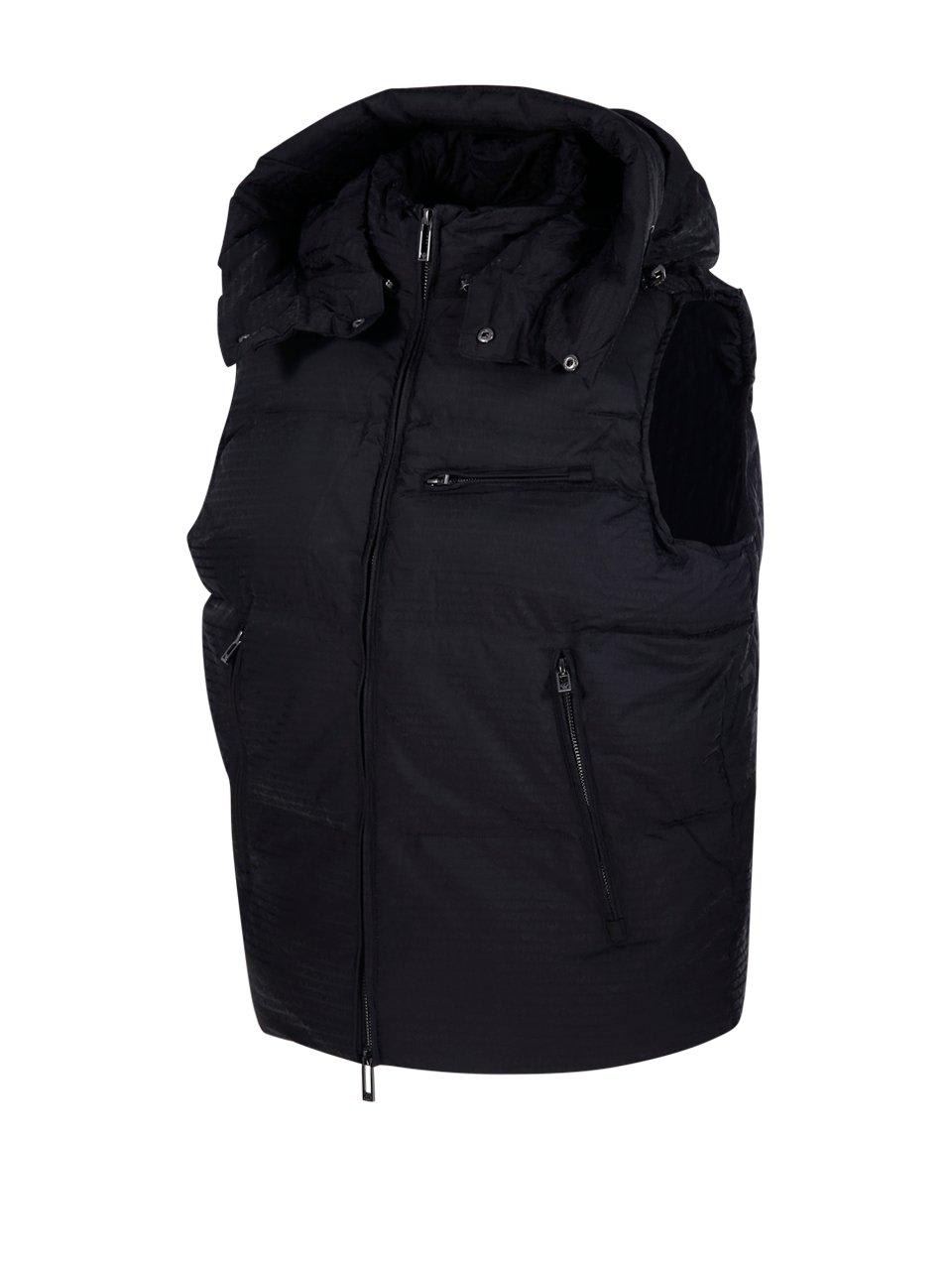 EMPORIO ARMANI ALL-OVER LOGO JACQUARD DOWN VEST 