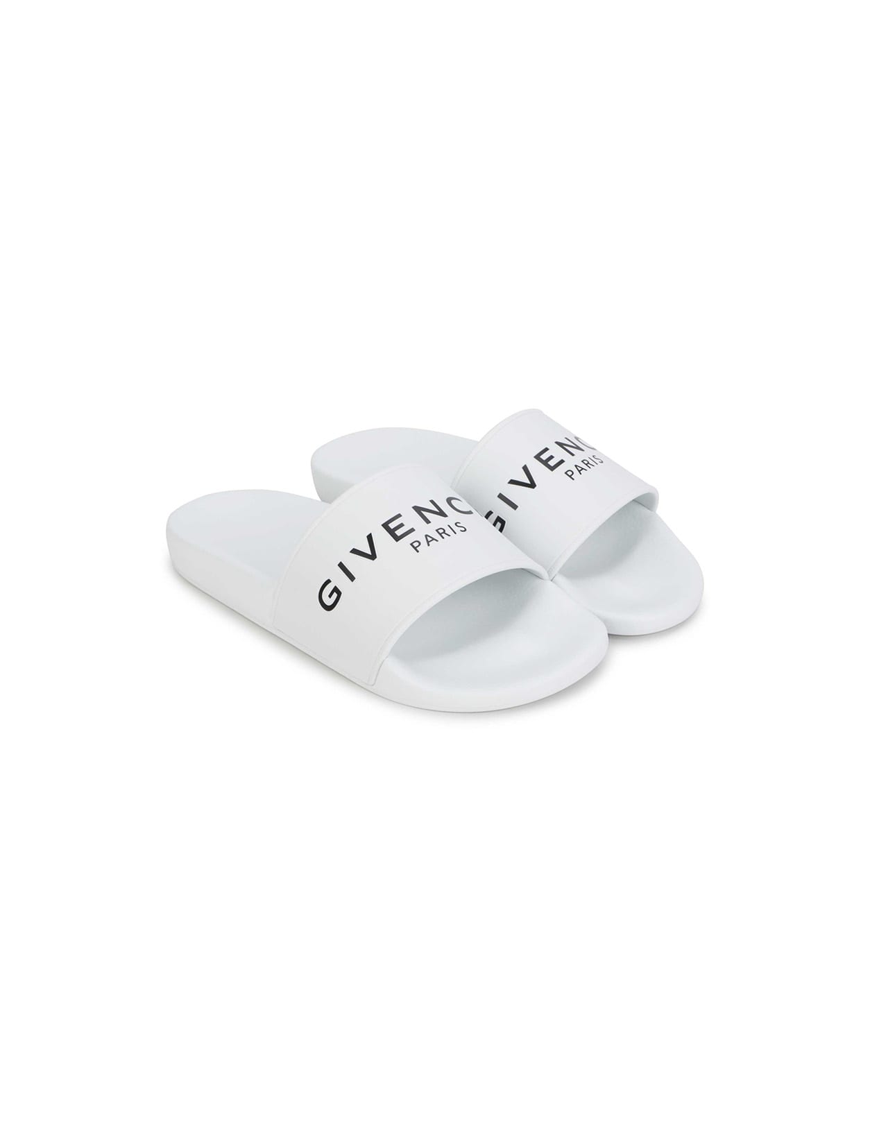 Givenchy White Slipper With Black Logo