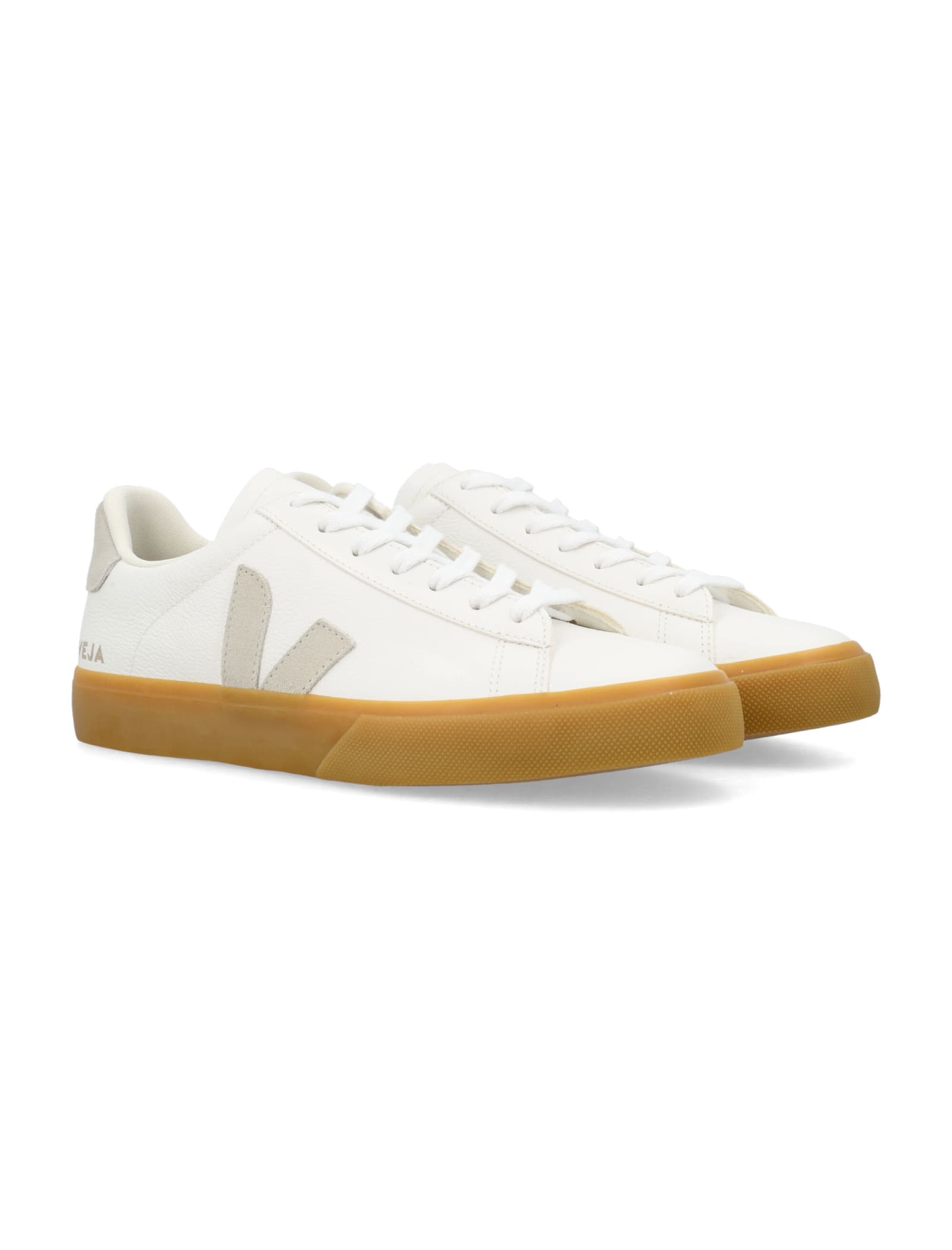 Shop Veja Campo Chromefree Leather Sneakers In Extra White Natural