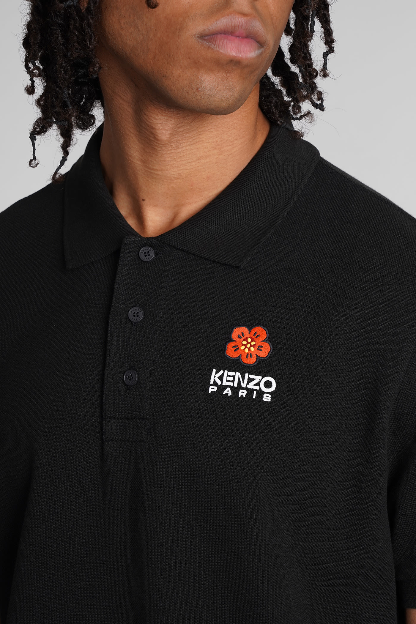Shop Kenzo Polo In Black Cotton