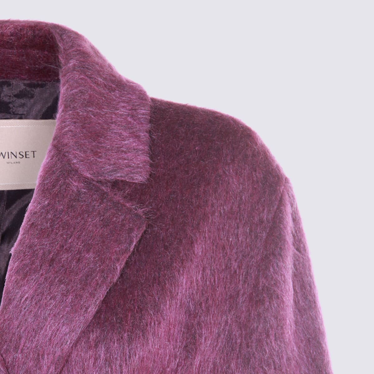 Twinset Purple Coat In Animal Print