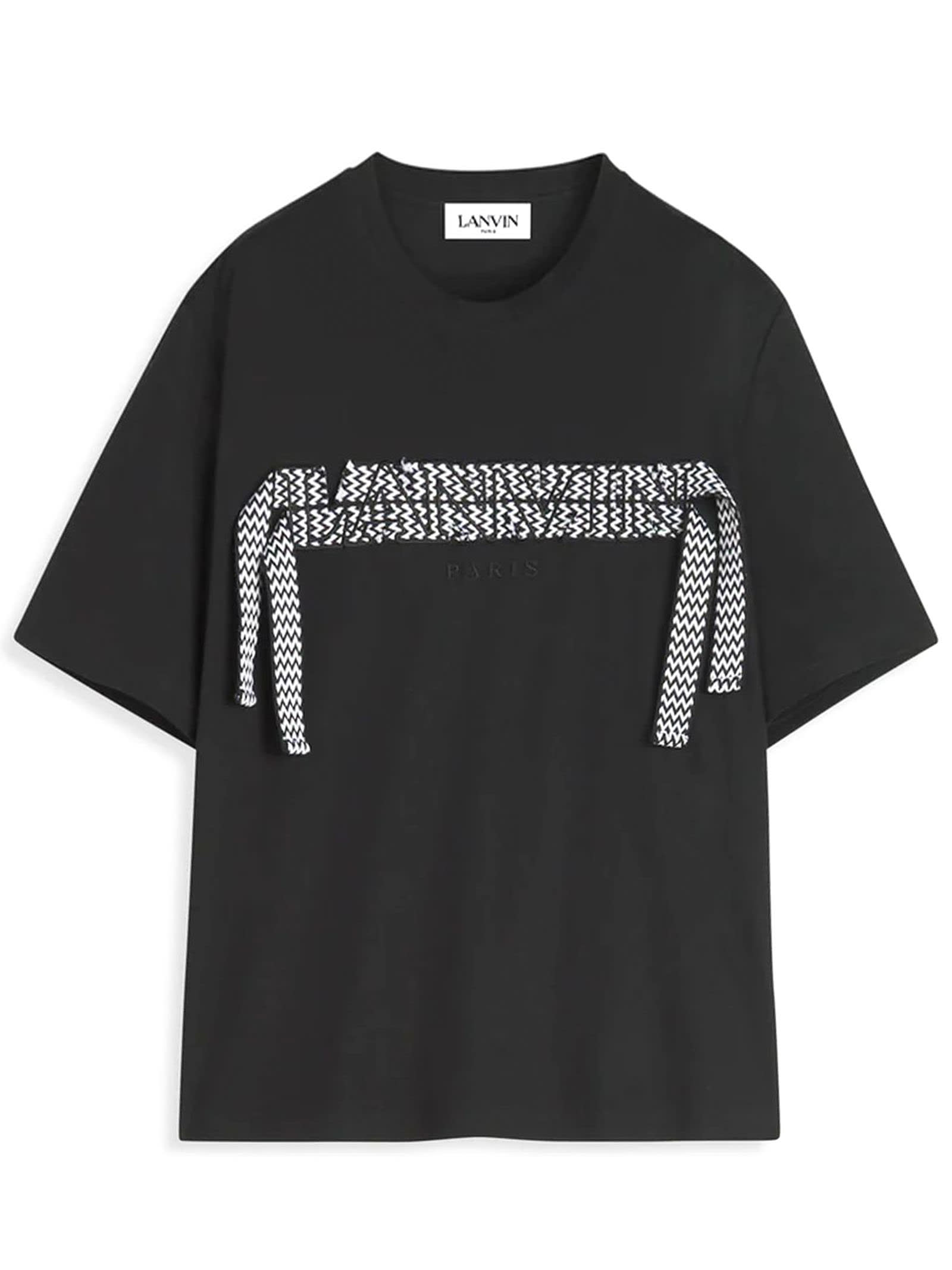 Shop Lanvin T-shirts And Polos Black