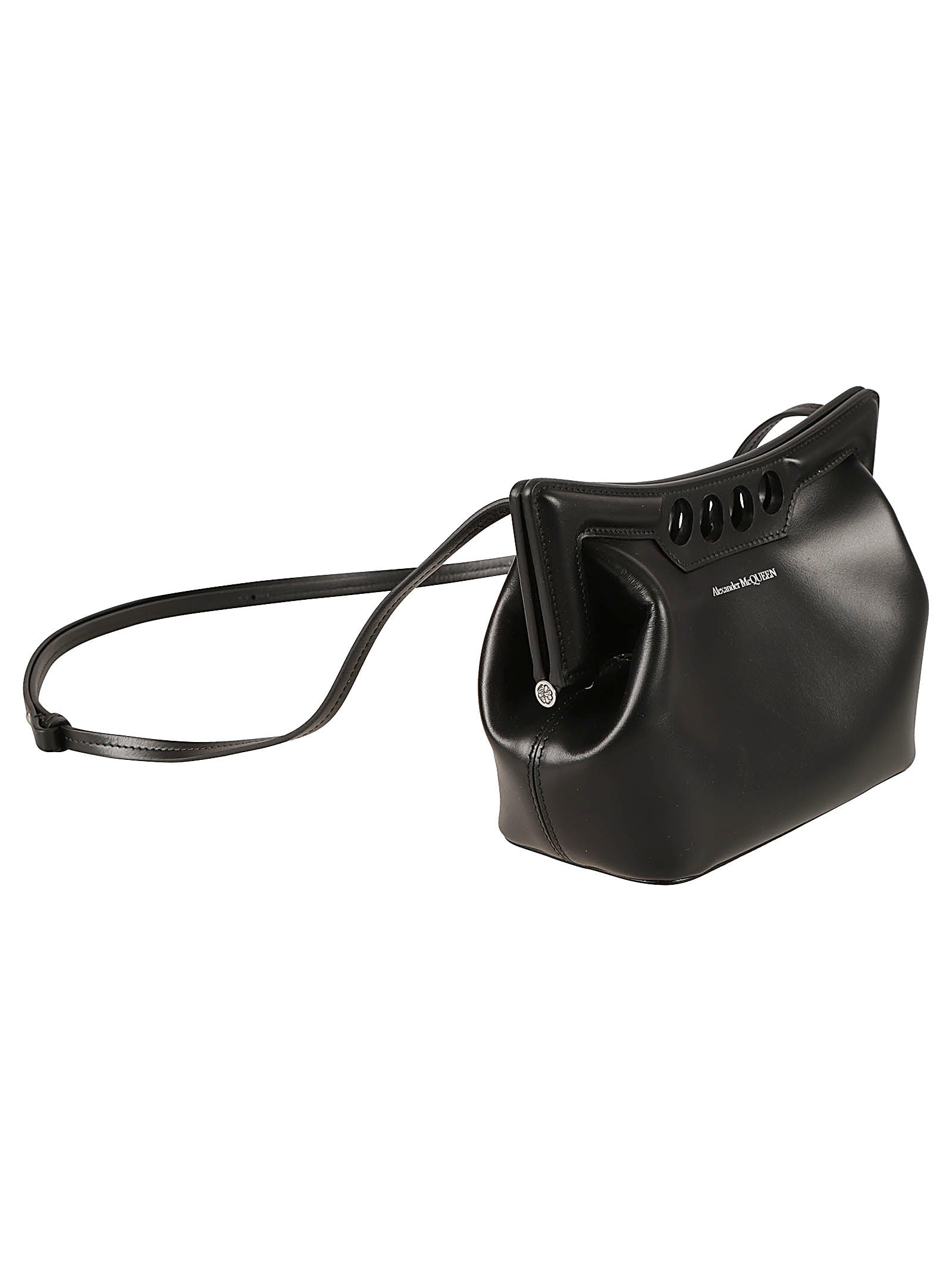 Shop Alexander Mcqueen The Mini Peak Crossbody Bag In Black