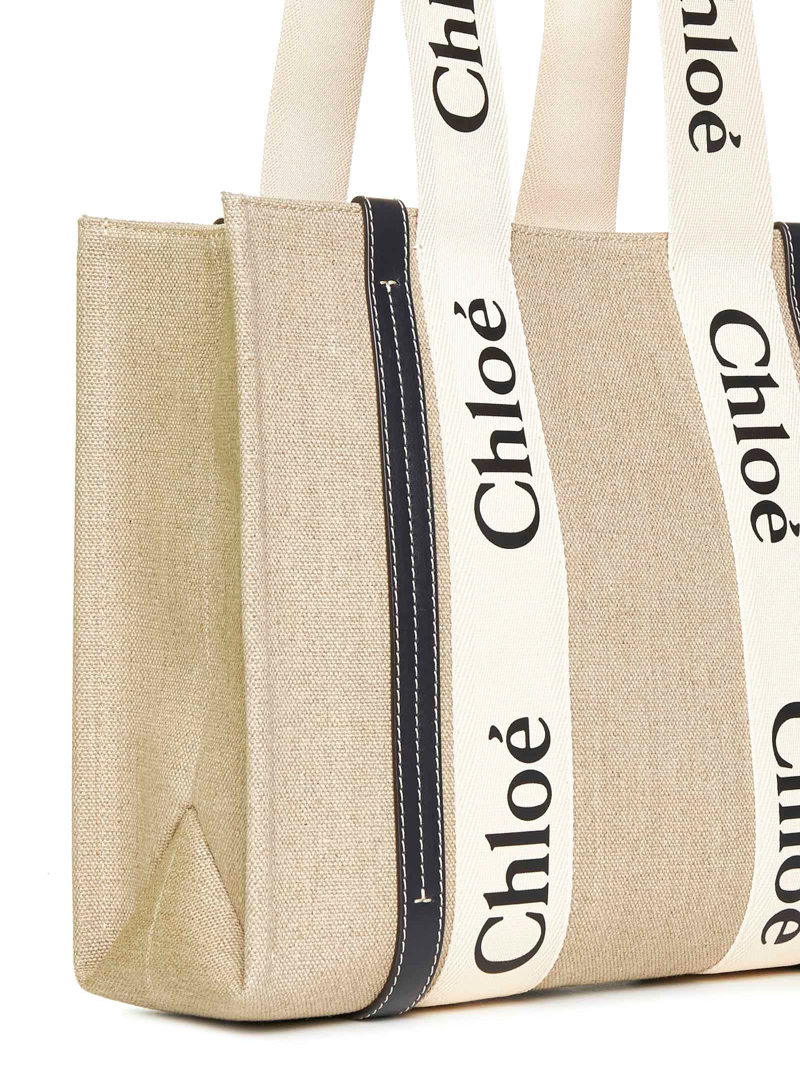 Shop Chloé Tote In White-blue 1