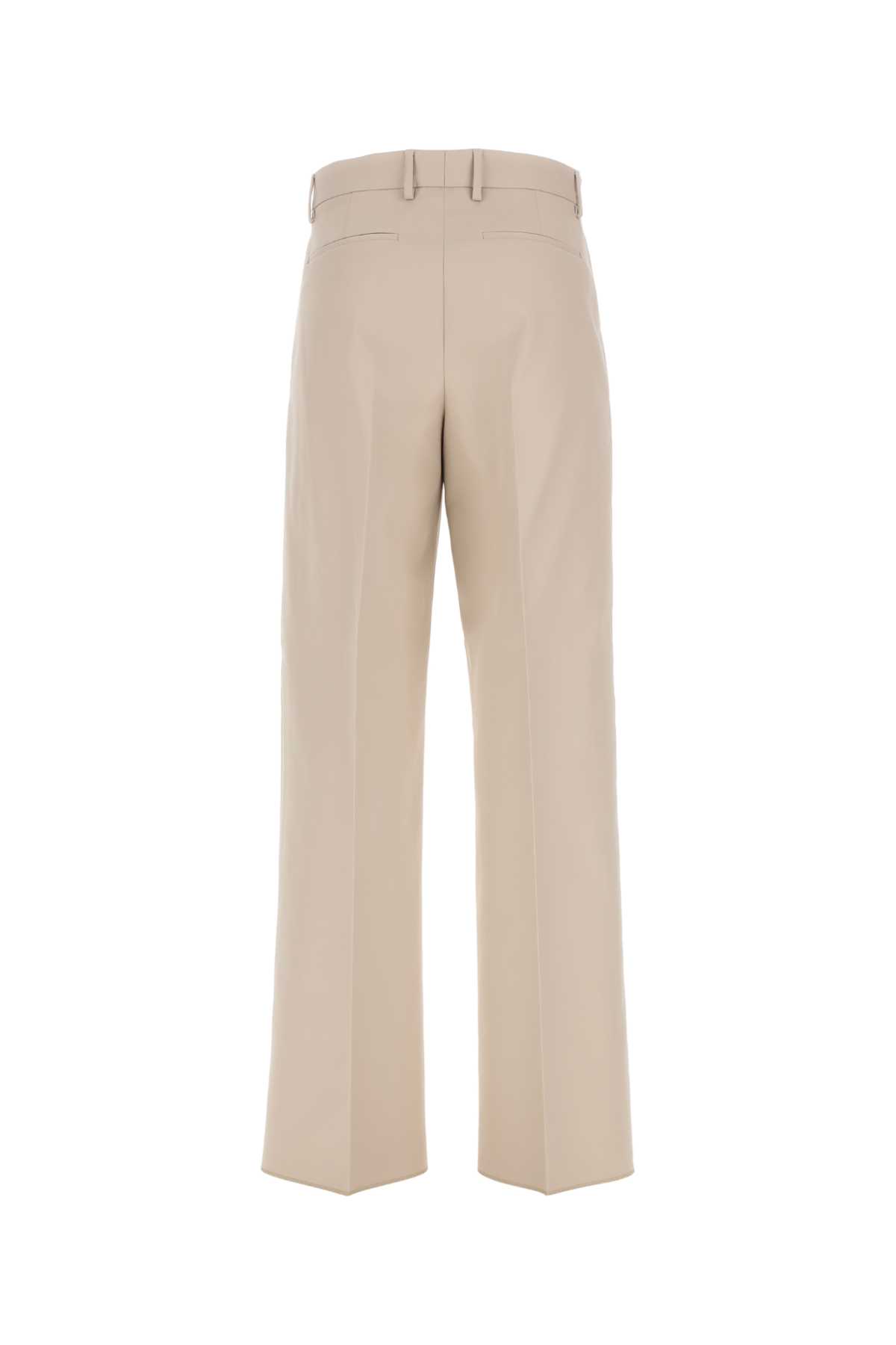 VALENTINO SAND GABARDINE WIDE-LEG PANT