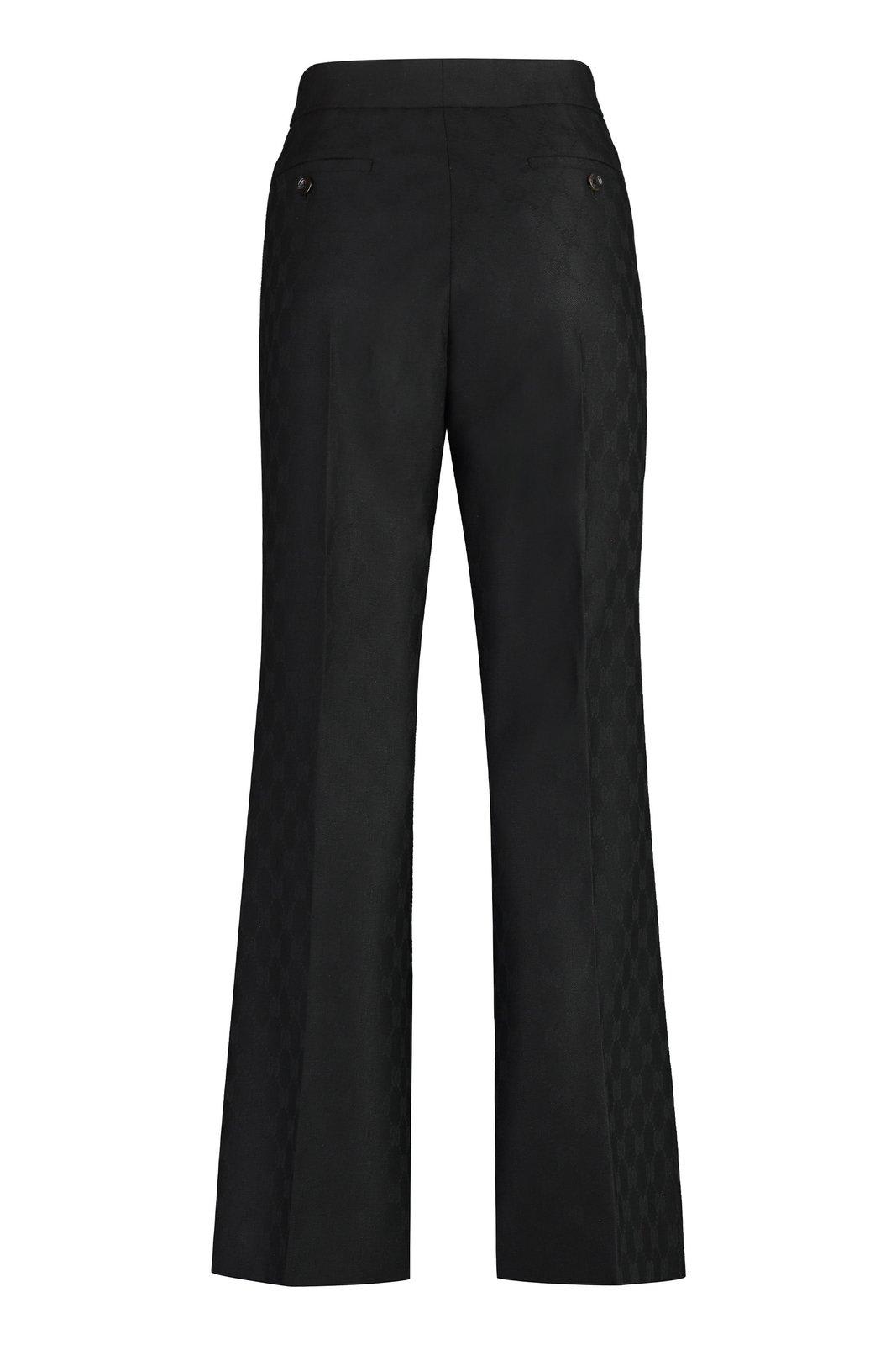 Shop Gucci Gg Jacquard Tailored Trousers In Black