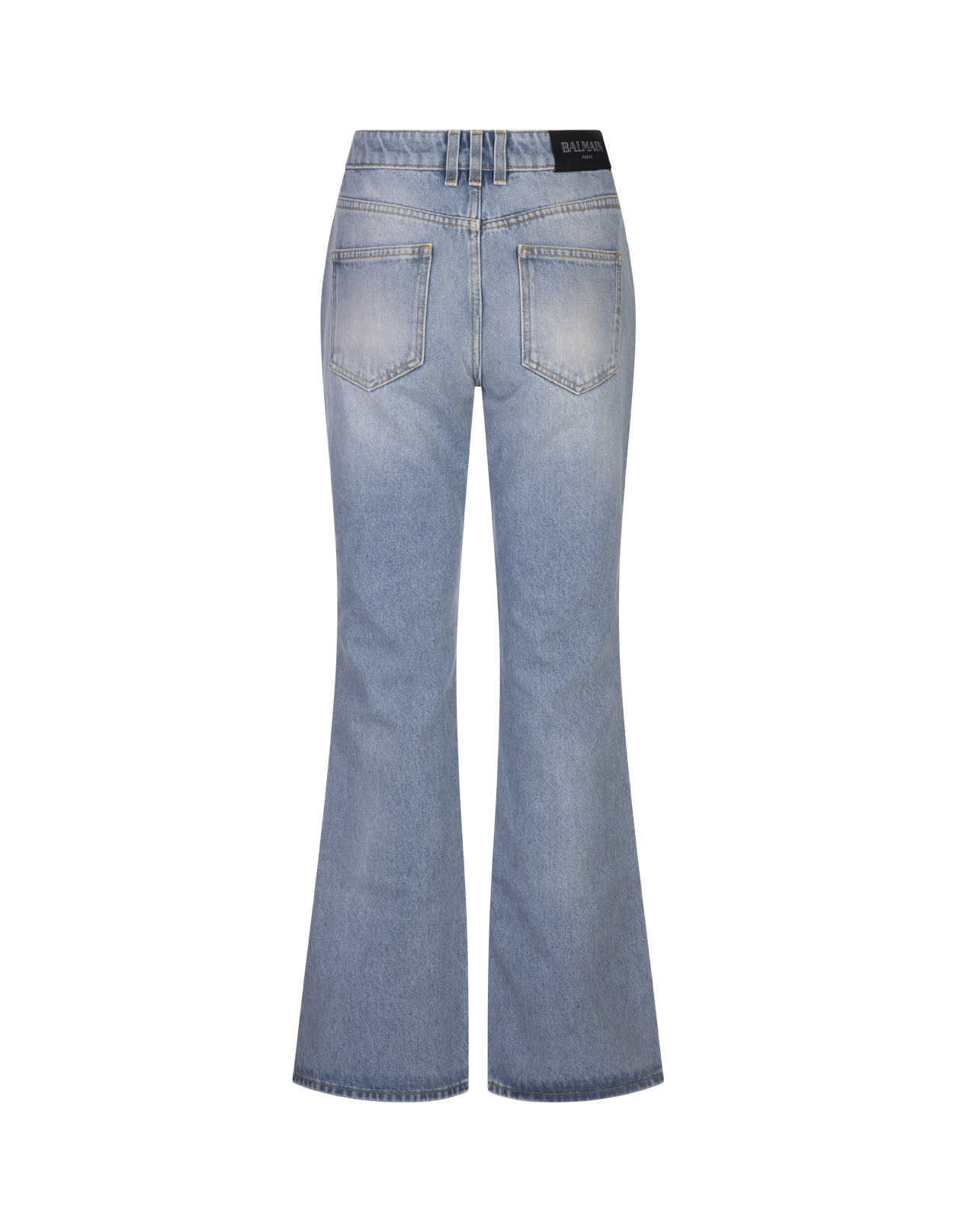 Shop Balmain Blue Denim Flare Jeans