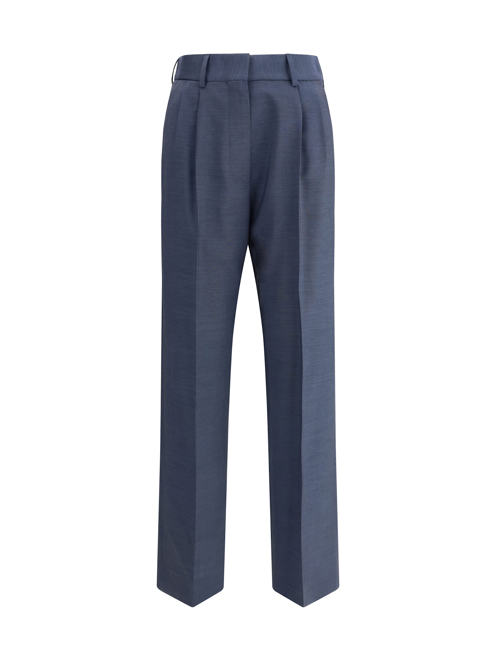 Blazé Milano Virgin Wool-mohair Fox Tailored Trousers In Navy