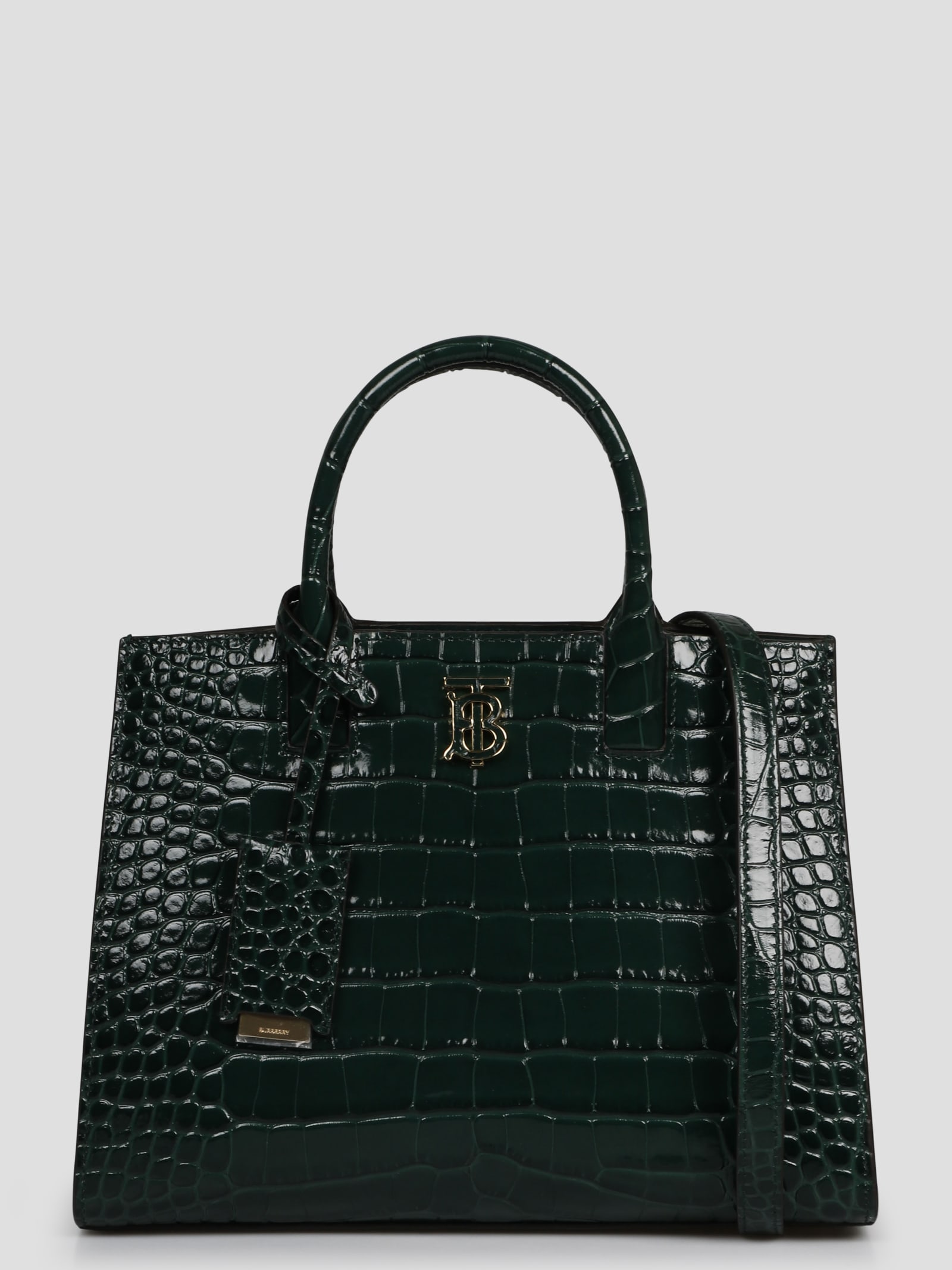 Burberry Mini Frances Croc-Effect Leather Tote