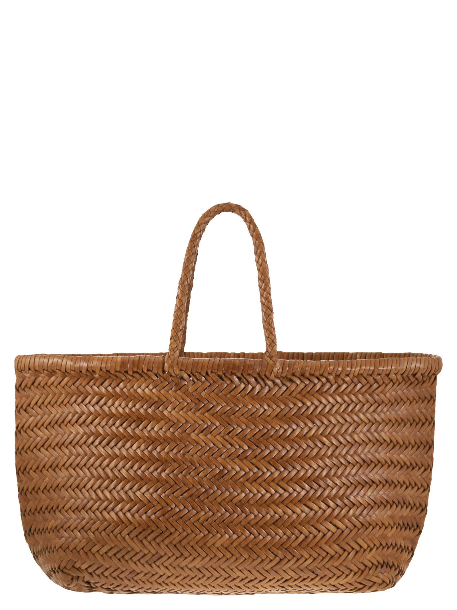 Triple Jump Big - Woven Leather Bag