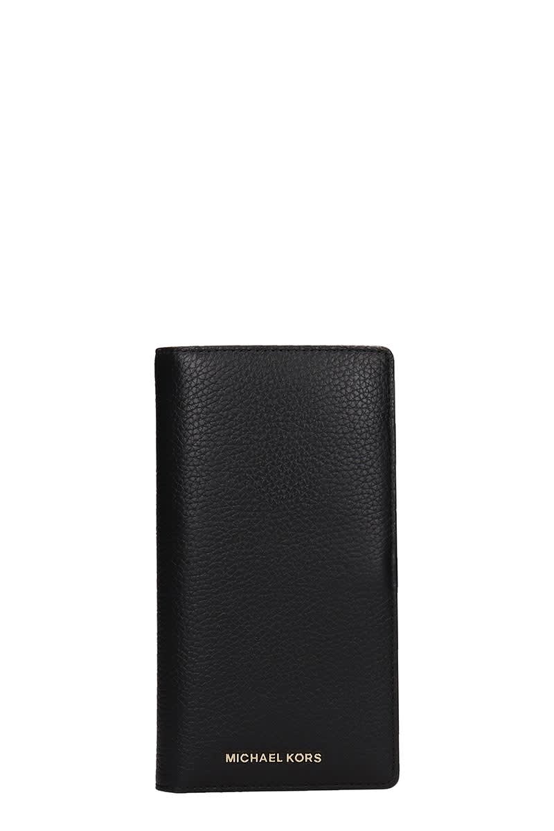 black and gray michael kors wallet