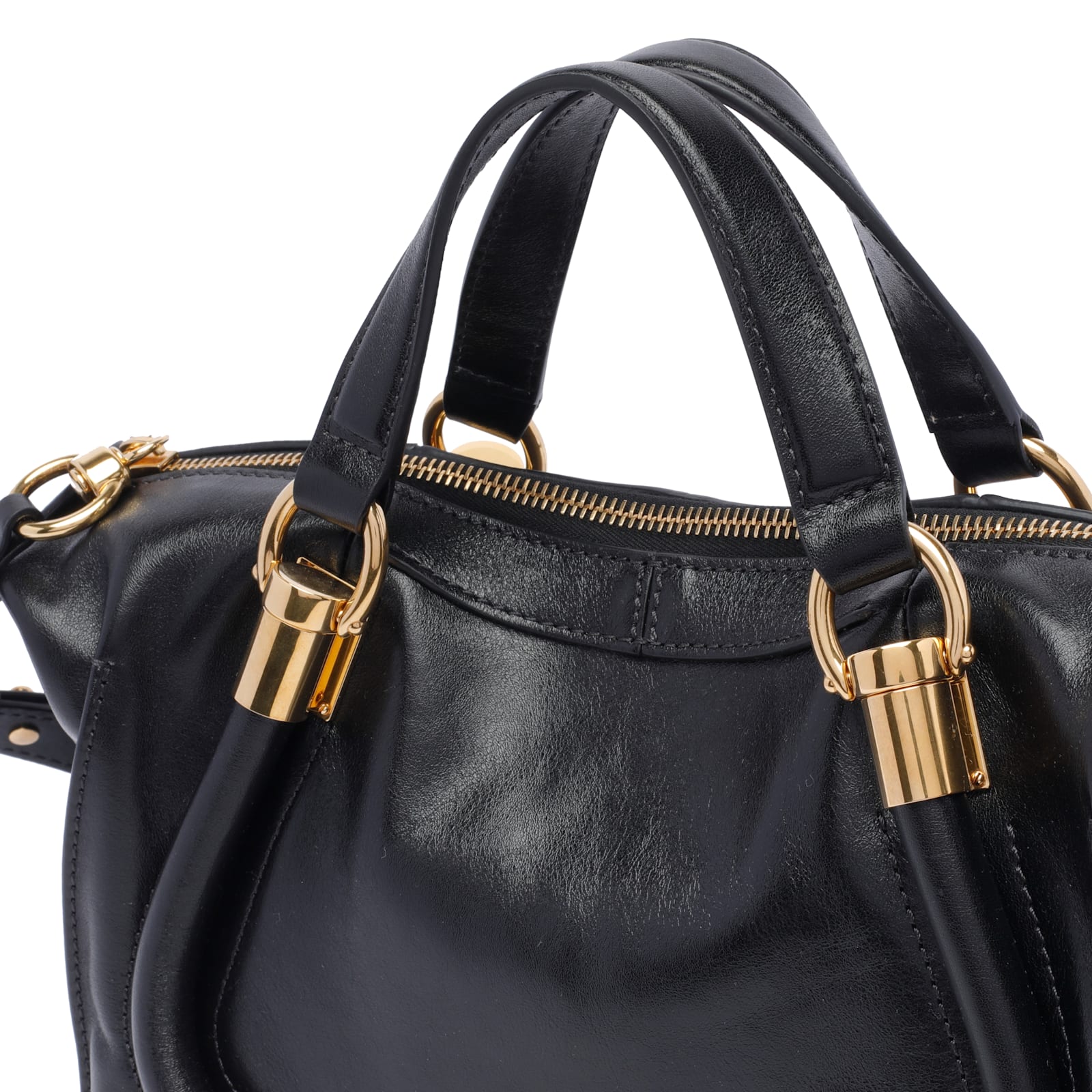 Shop Chloé Paraty 24 Small Handbag In Black