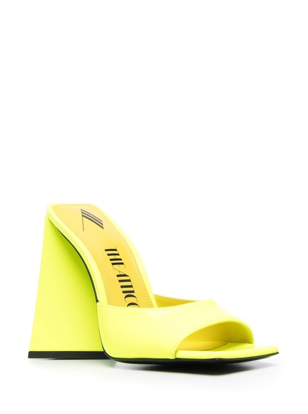 Shop Attico Devon Mule 115 Synthetic Patent In Yellow