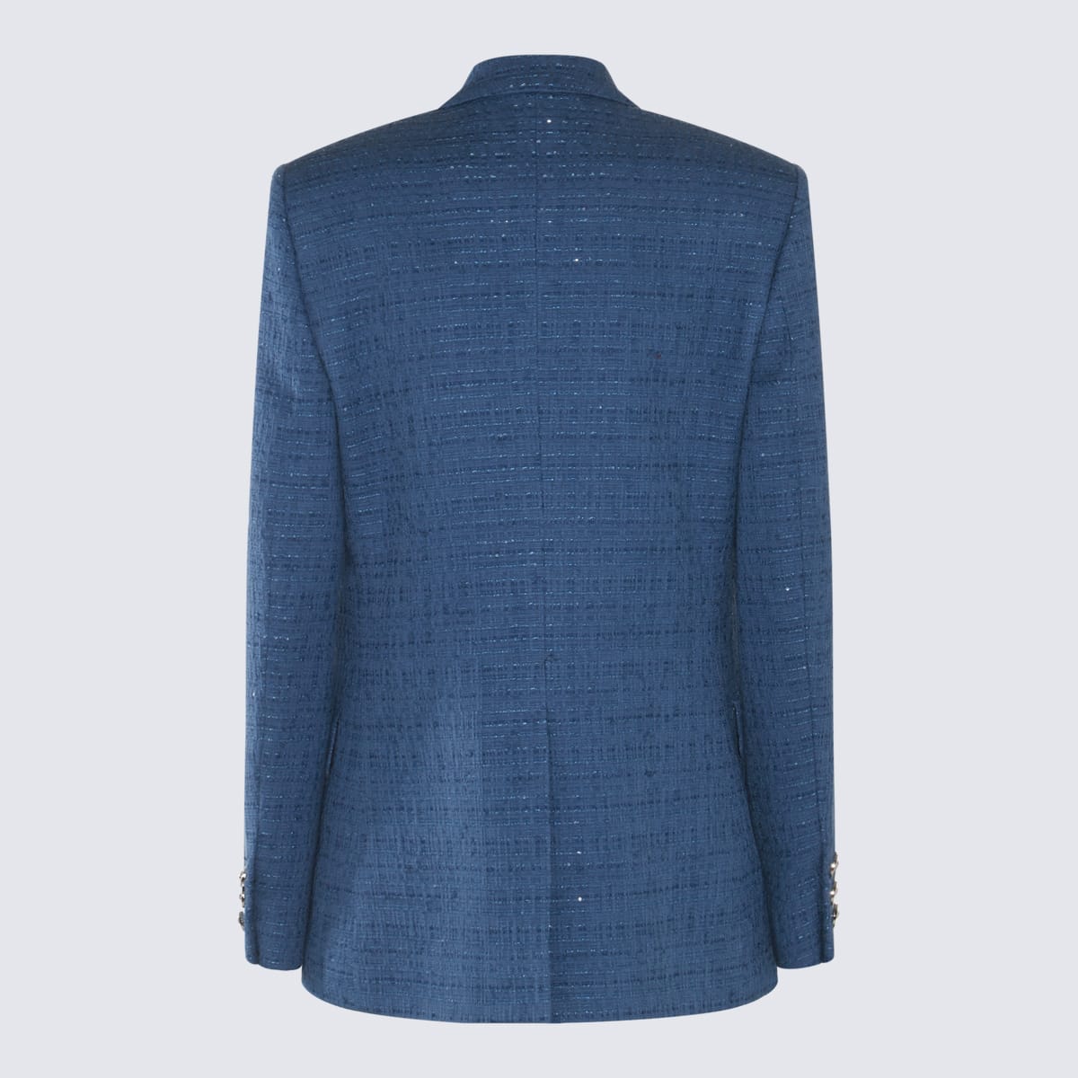 Shop Versace Cobalt Blue Cotton Blend Blazer In Denim