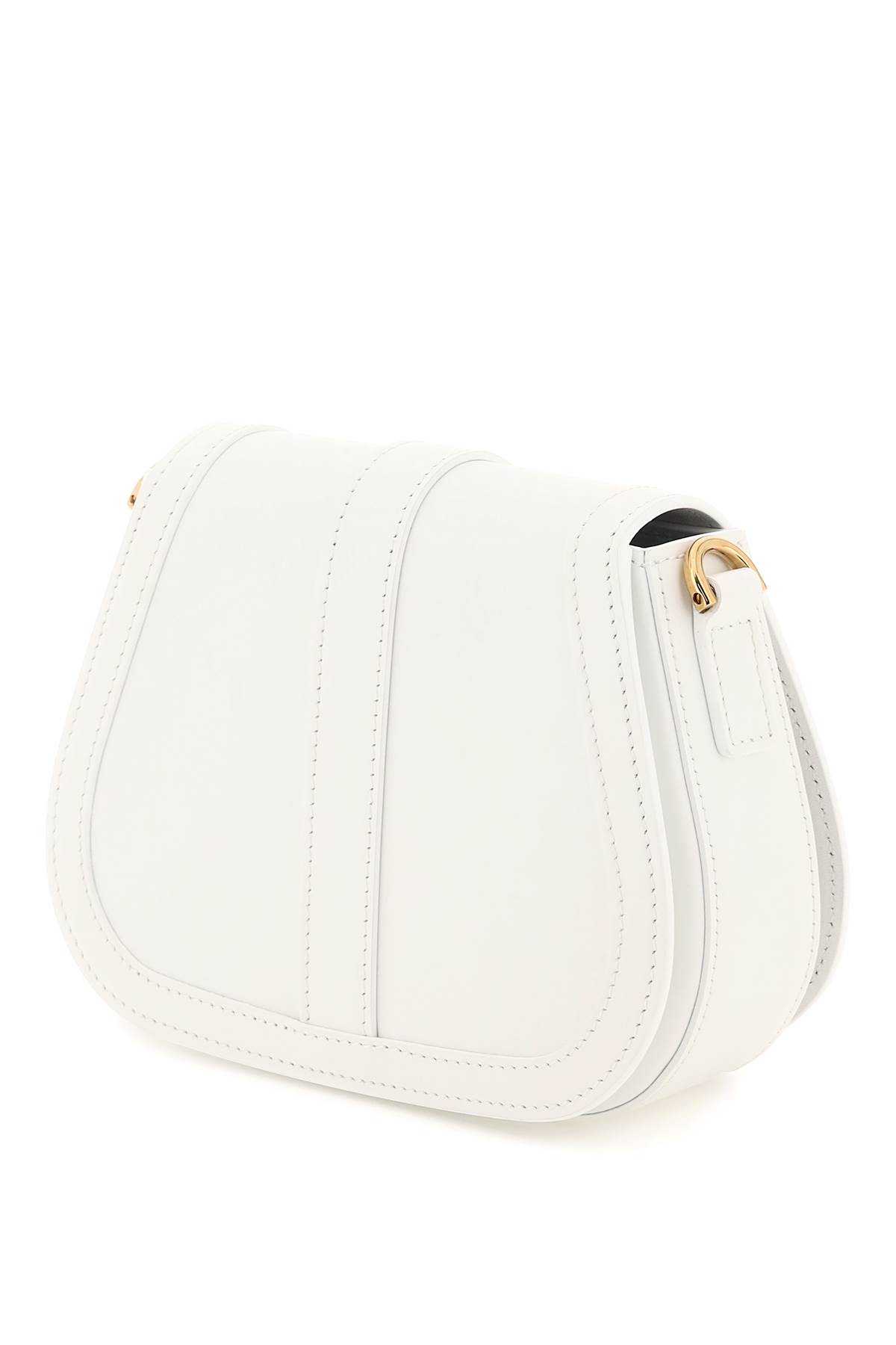 Versace Mini Greca Goddess Leather Shoulder Bag In White