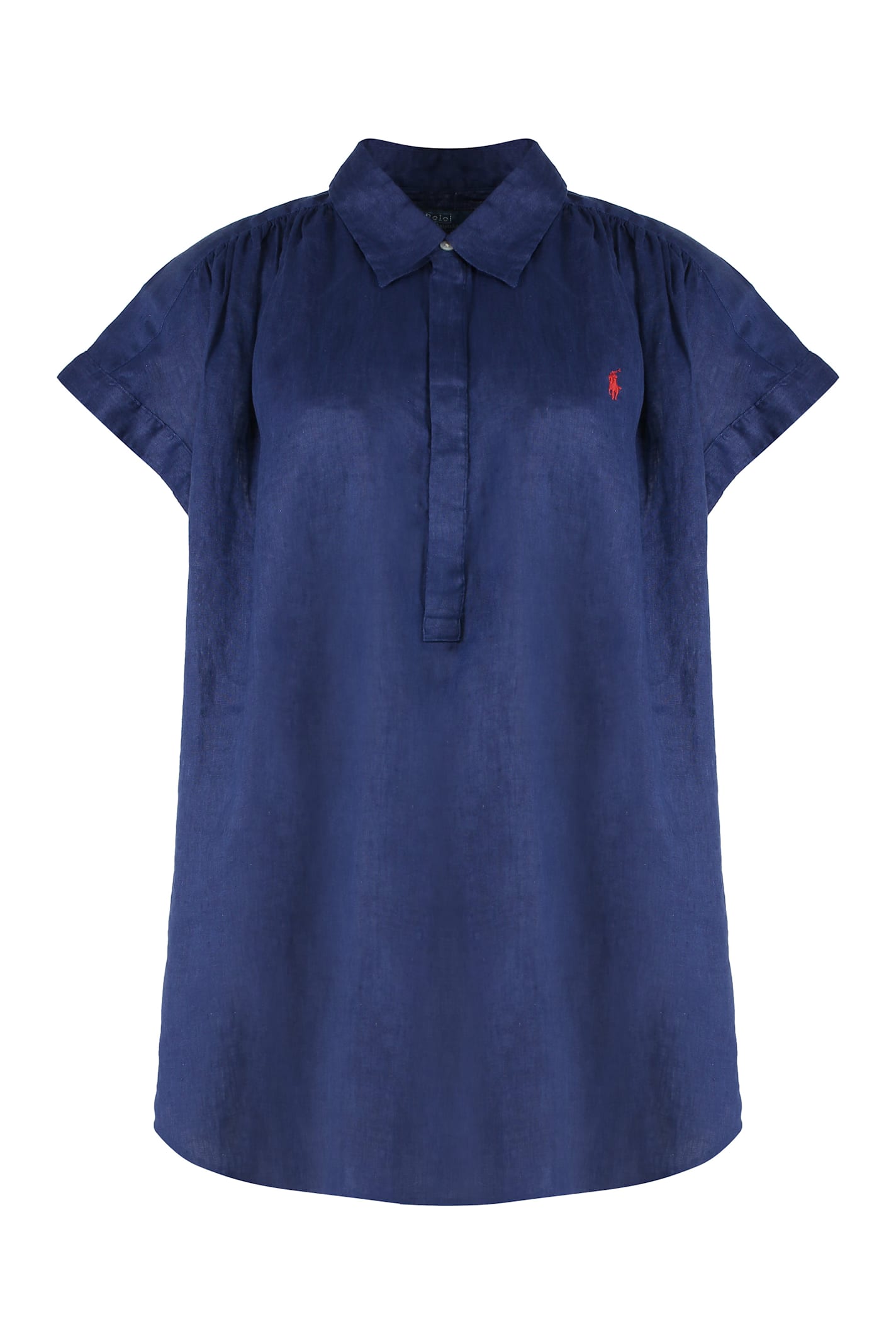 Shop Polo Ralph Lauren Linen Blouse In Blue