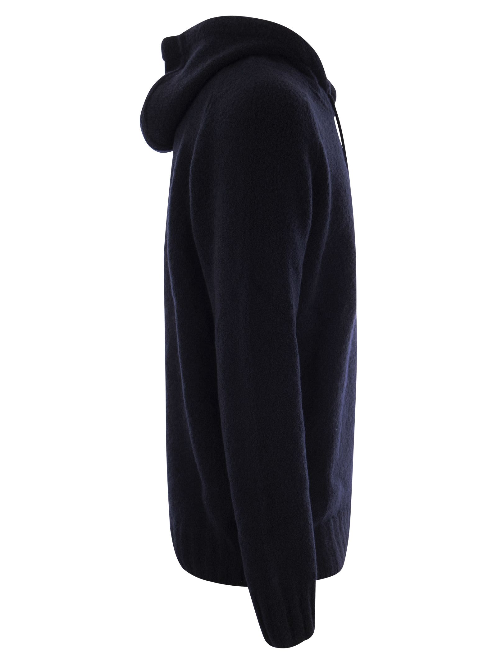 Shop Tagliatore Wool Pullover With Hood In Blue