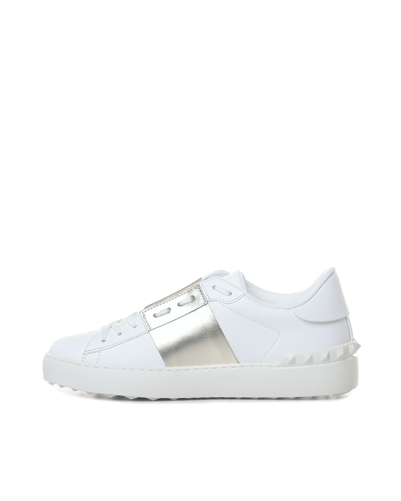 Valentino Open Sneakers With Laminated Band In White