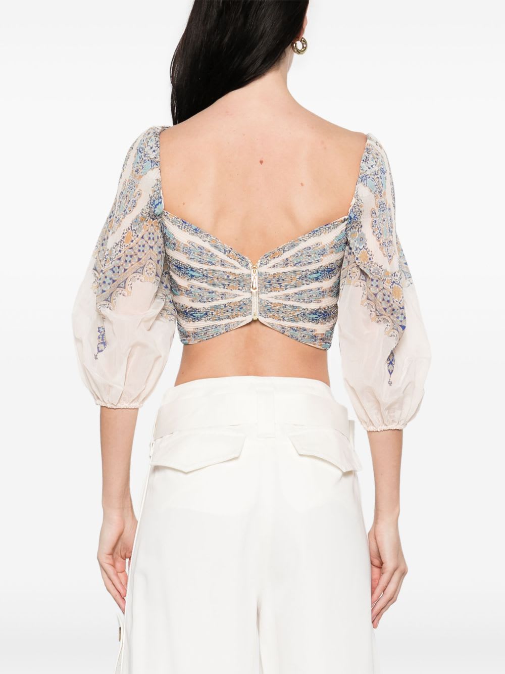 Zimmermann Printed Top In White