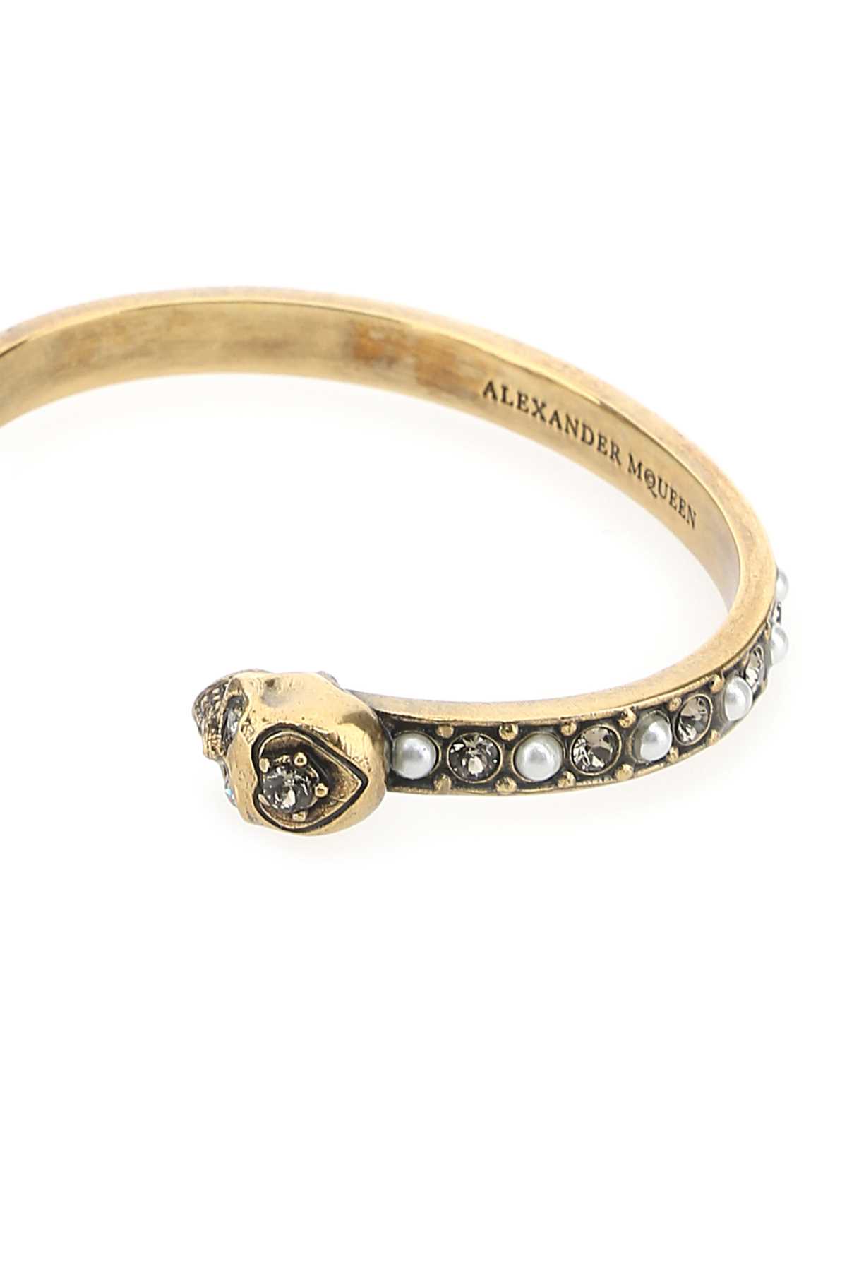 Alexander Mcqueen Gold Metal Bracelet In 7124