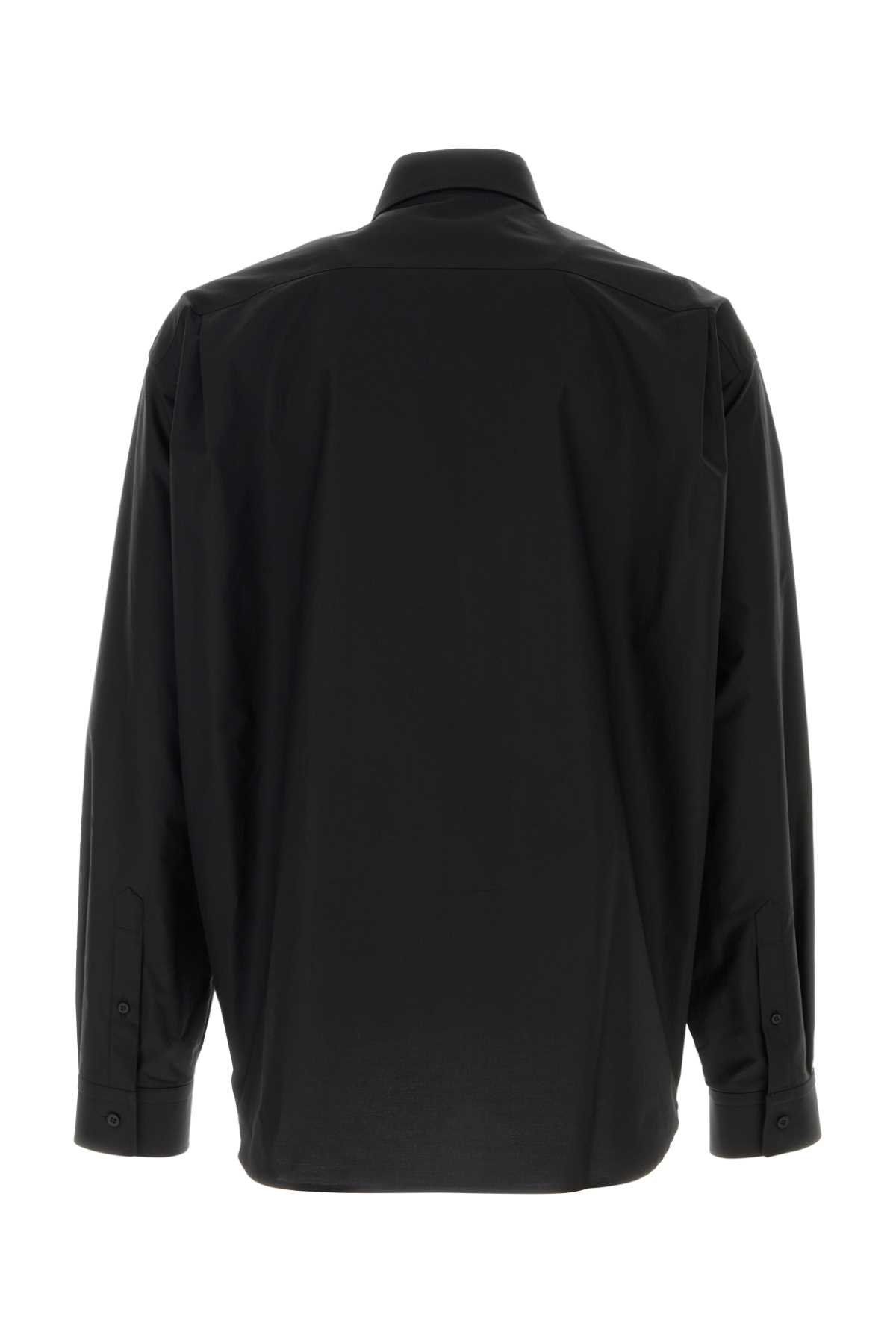 Balenciaga Black Cotton Shirt With Logo