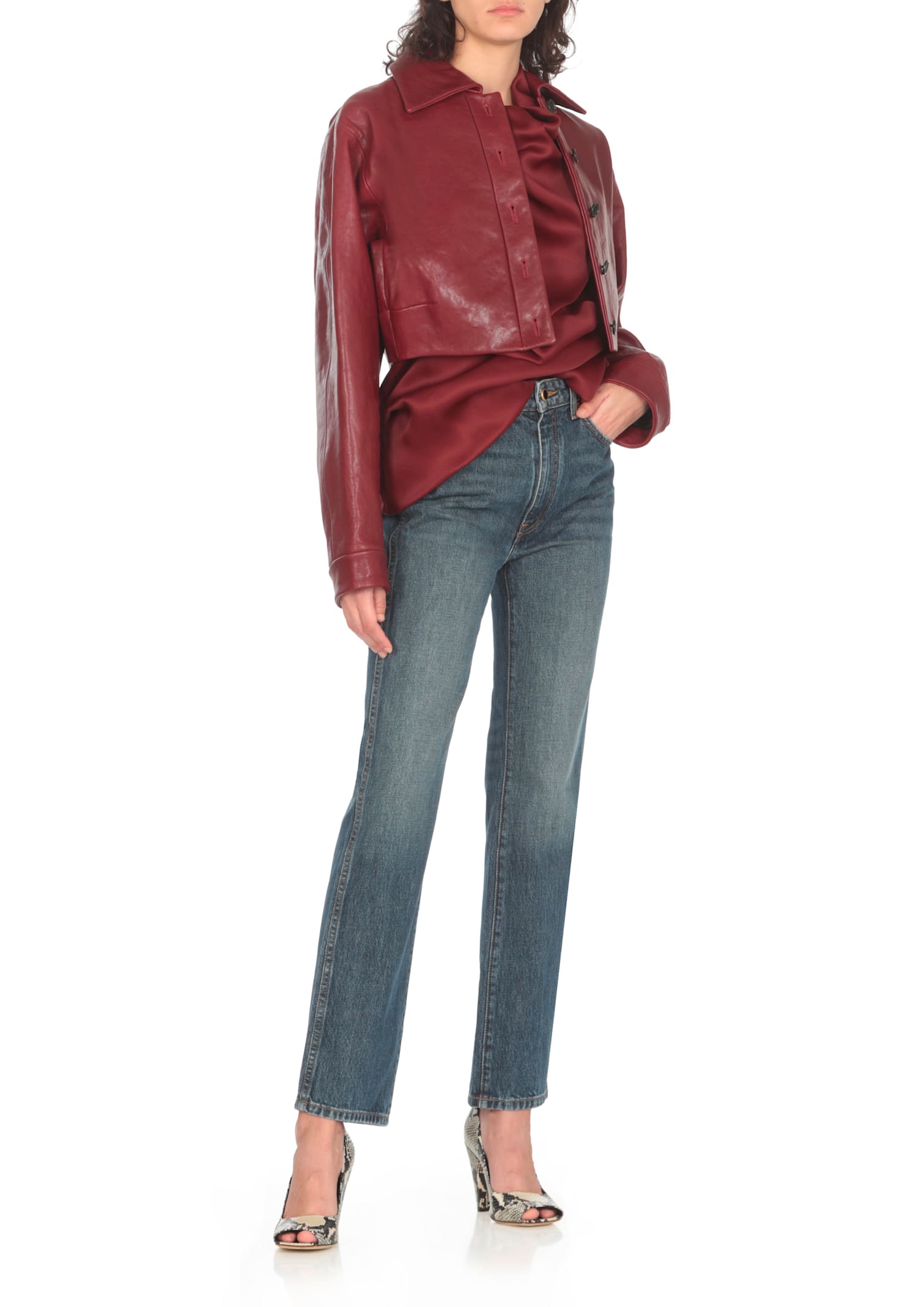 Shop Khaite Silk Top In Bordeaux