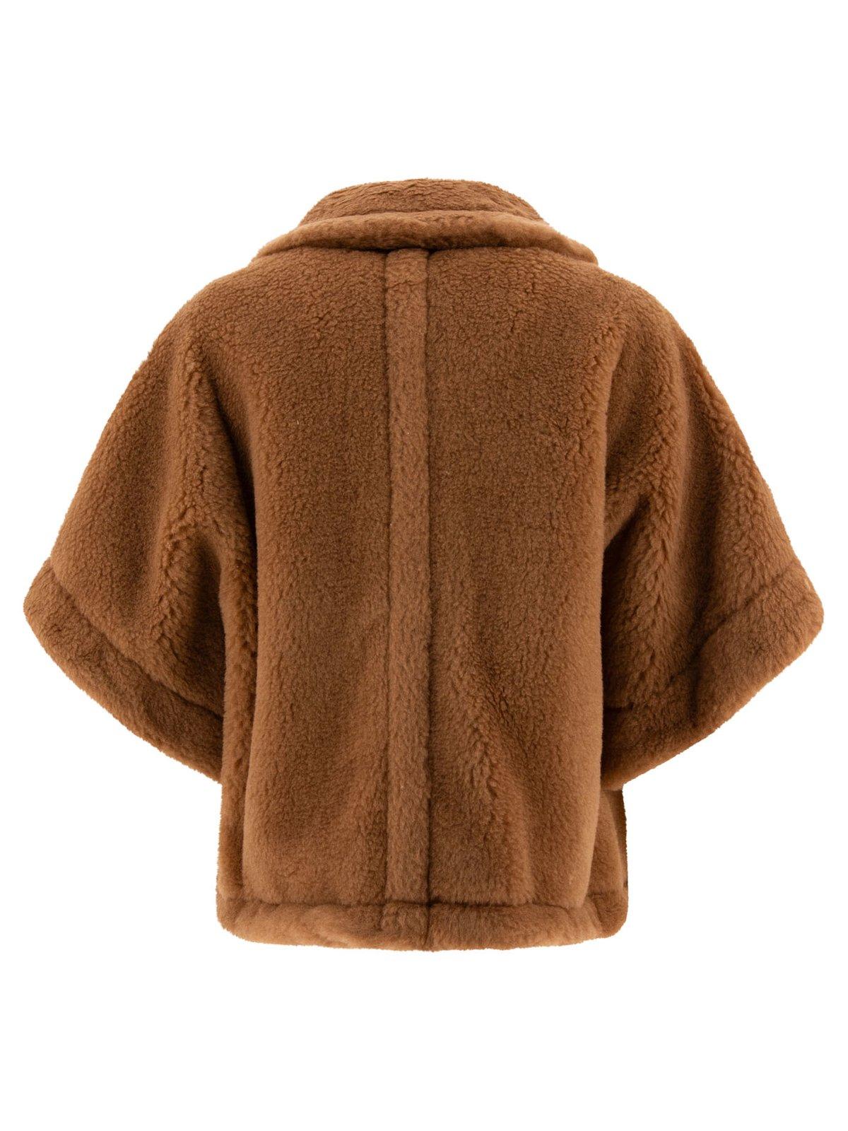 Shop Max Mara New Terzo Short-sleeved Cape In Brown