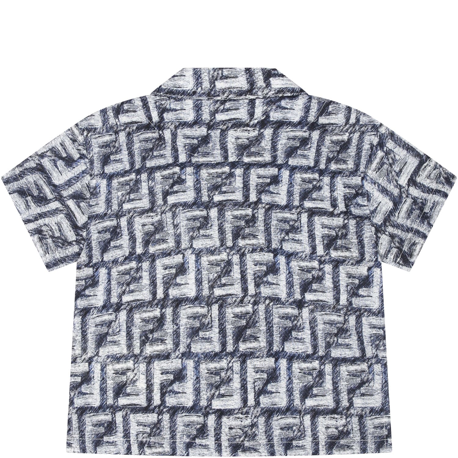 Shop Fendi Blue Shirt For Baby Boy With Iconic Ff
