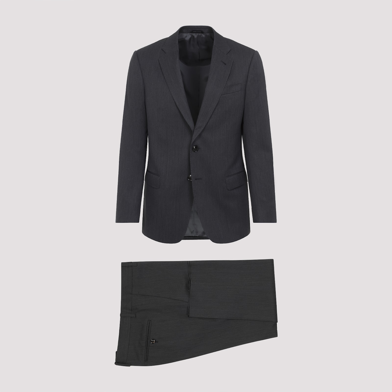 Giorgio Armani Single-breasted Wool Suit In Black