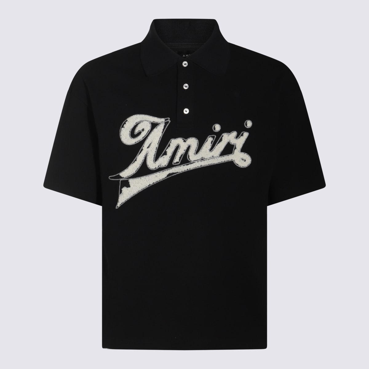 AMIRI Black Cotton Polo Shirt