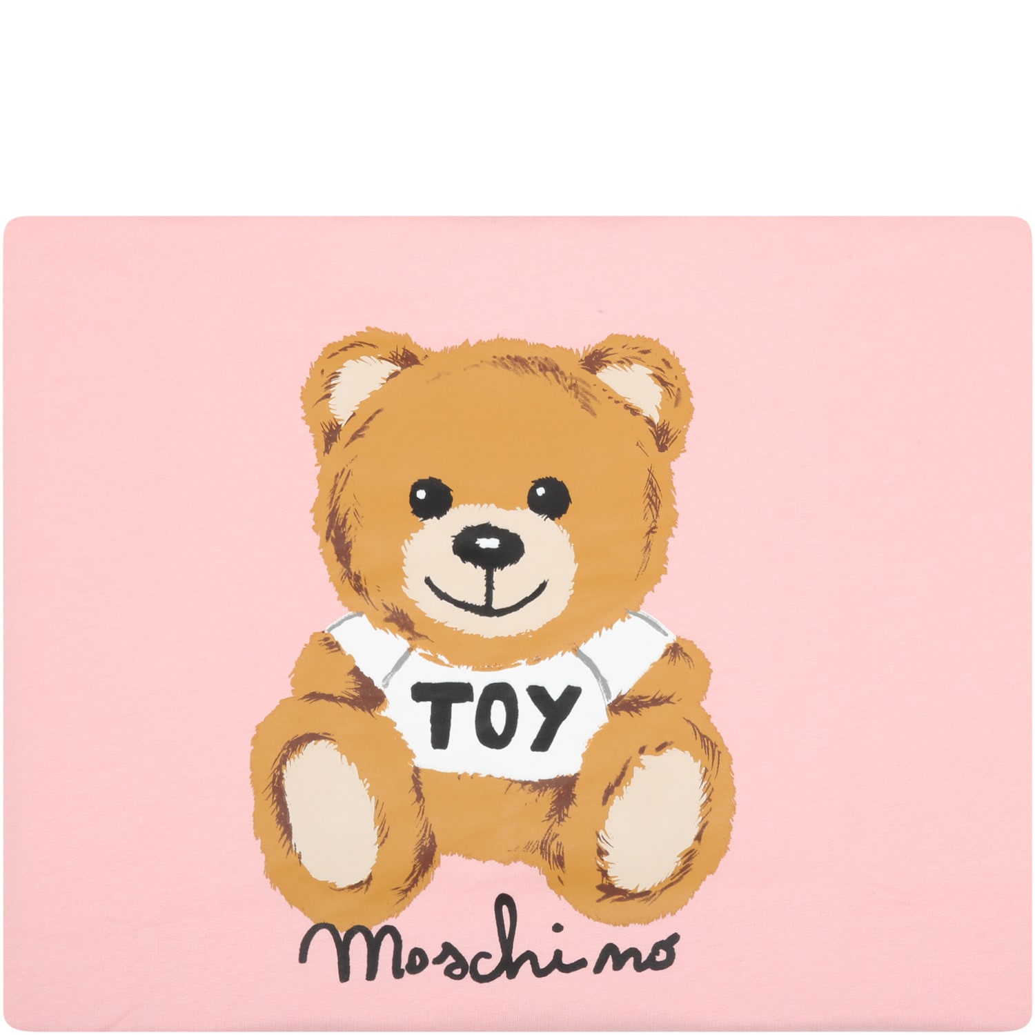 Moschino Pink Blanket For Baby Girl With Teddy Bear