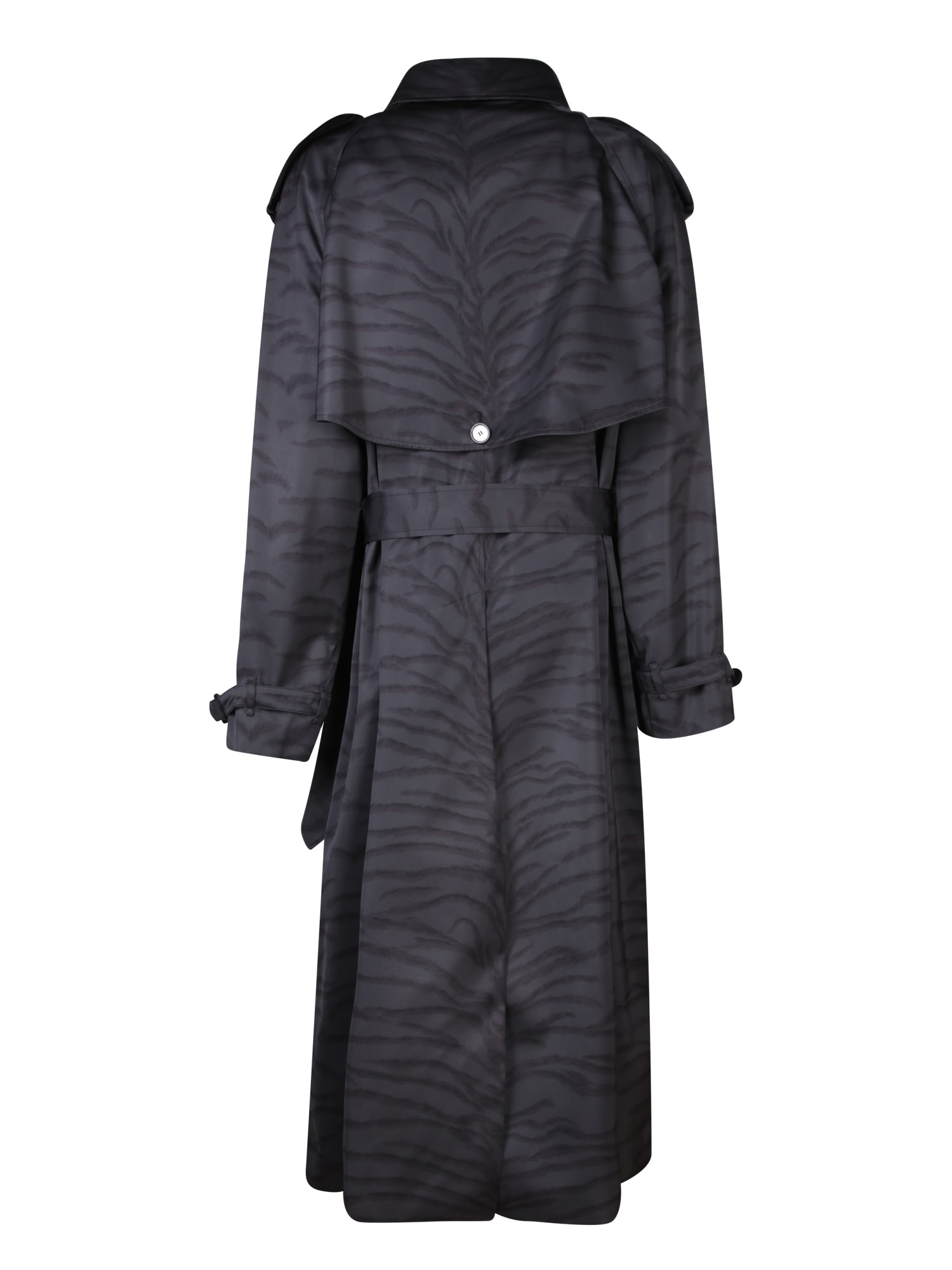 Shop Stella Mccartney Black Zebra Nylon Trench