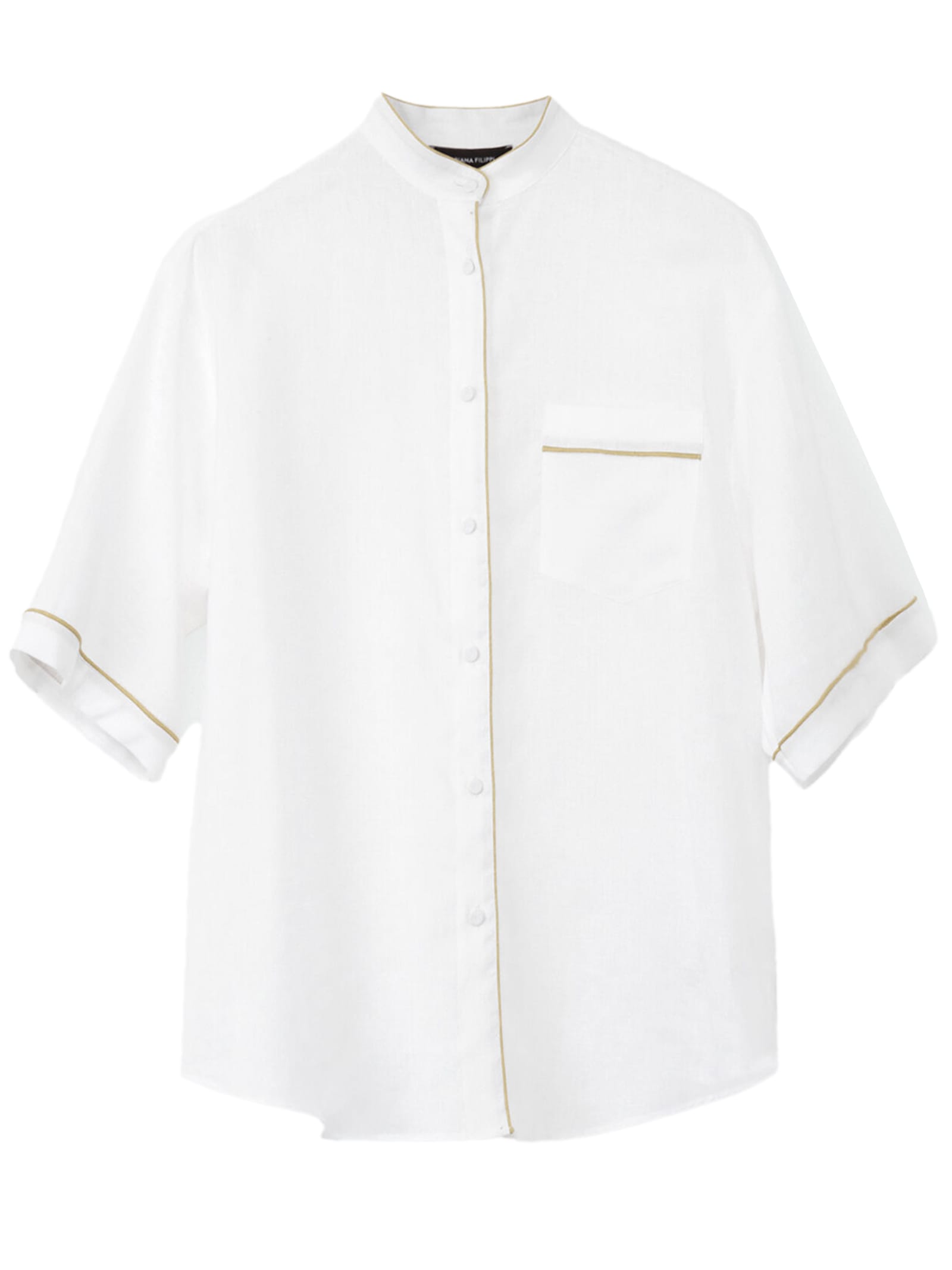 Shop Fabiana Filippi White Linen Shirt