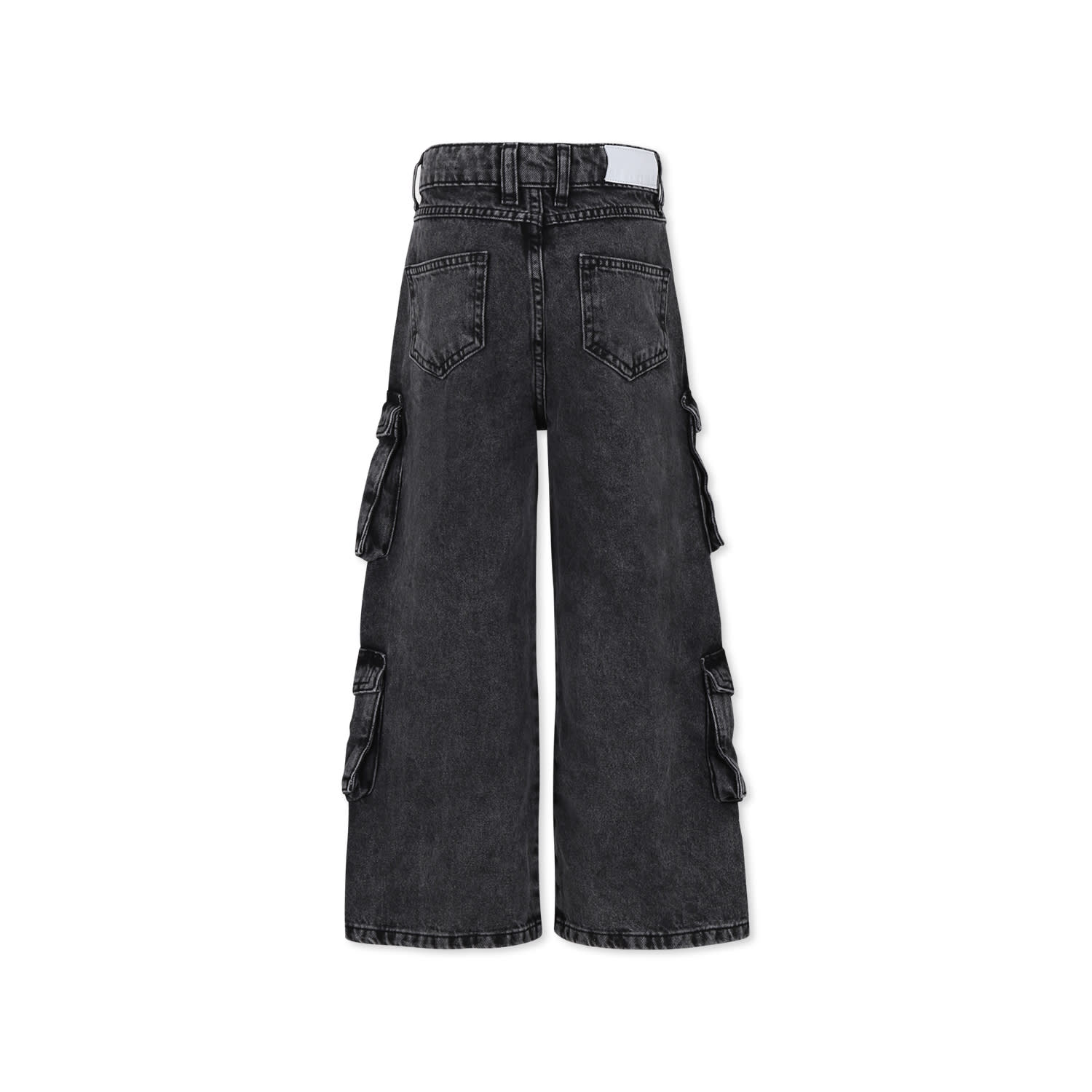 Shop Msgm Grey Jeans For Girl With Logo