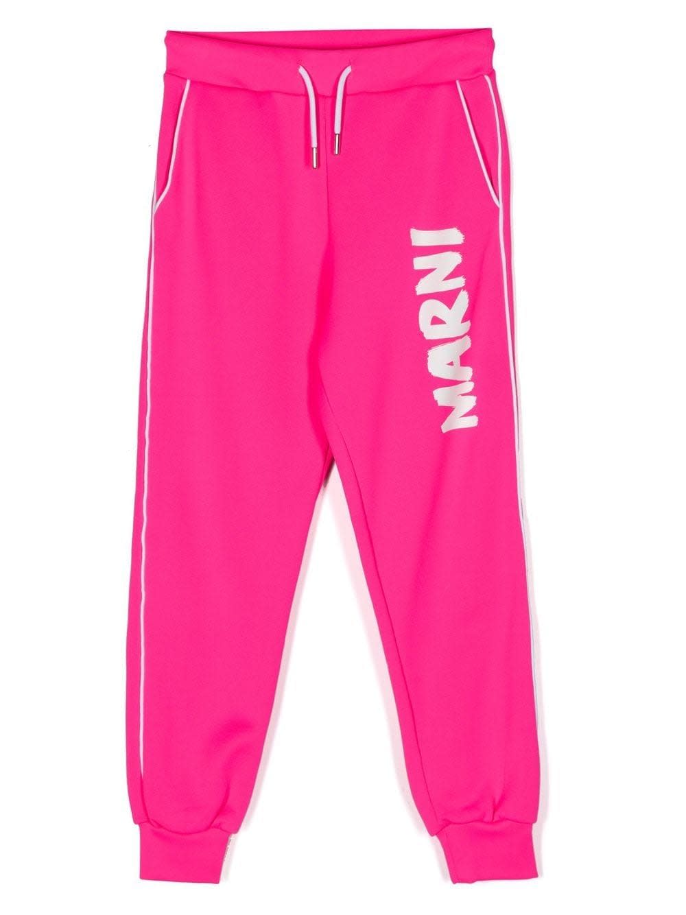 Shop Marni Mp22u Logo Track Pants In Pink