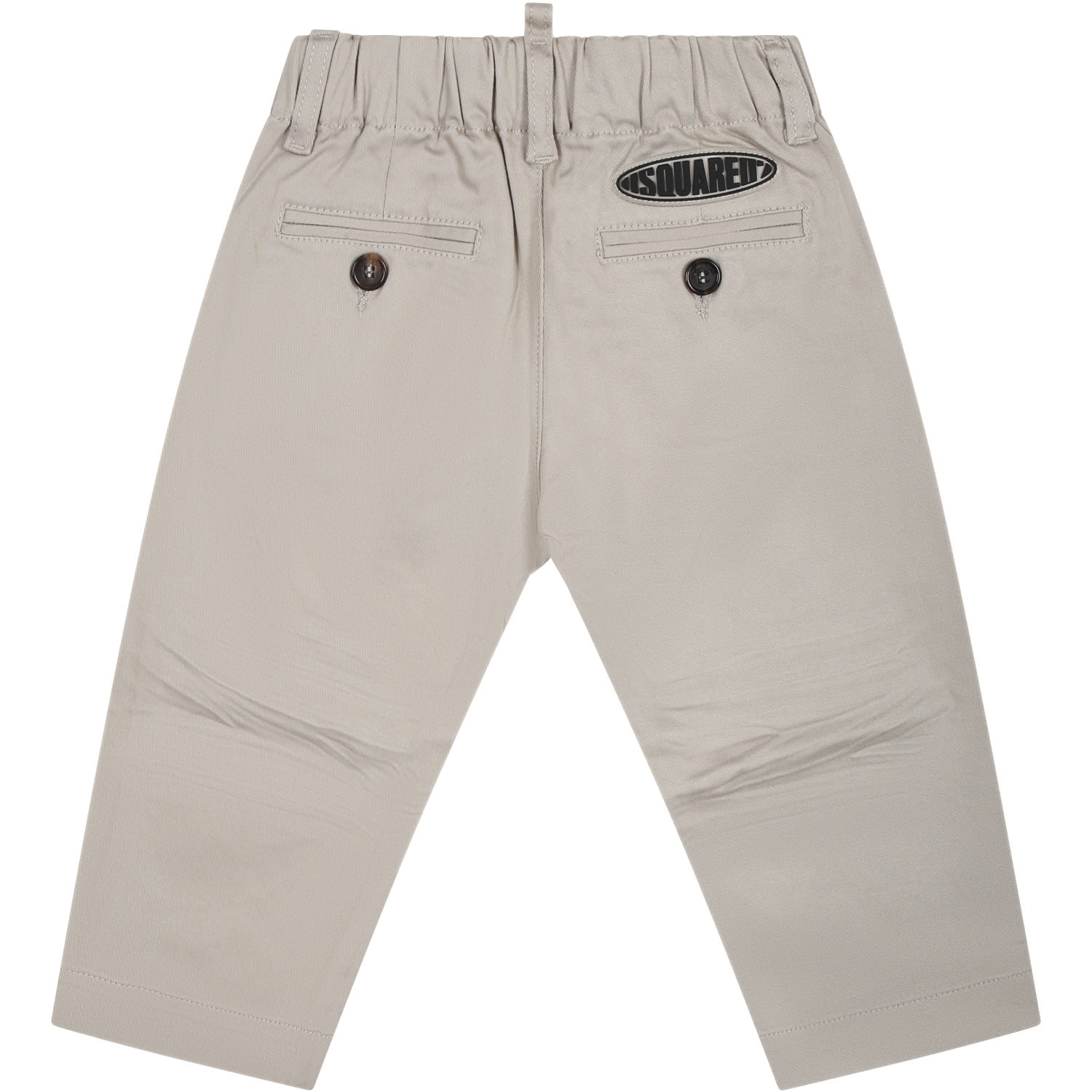 Shop Dsquared2 Pantaloni Beige Per Neonato Con Logo