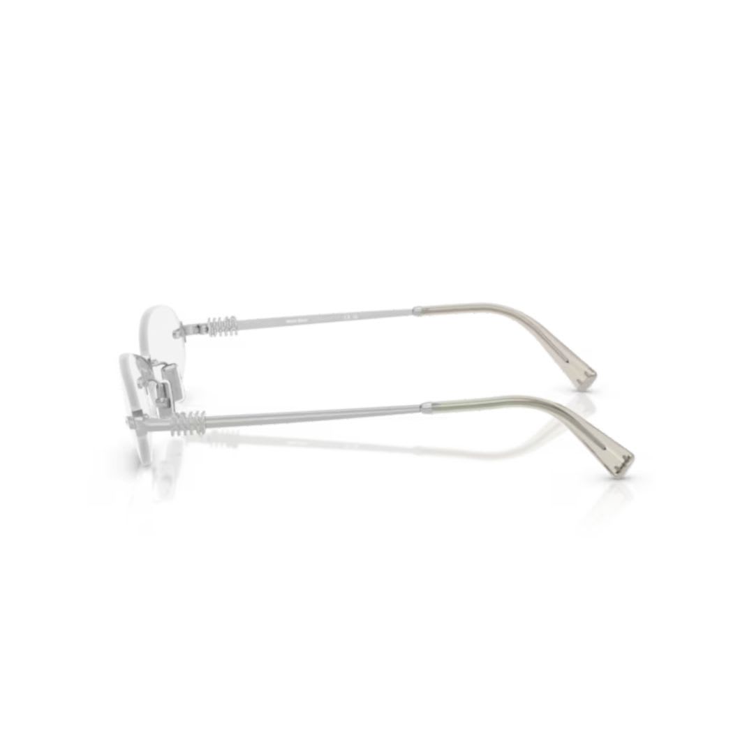 Miu Miu Runde Brille Mit Logo-schild In Gray