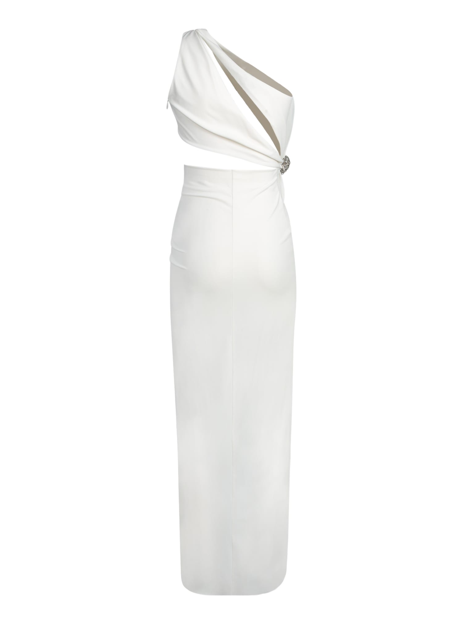 Amen Jersey Dress In White With Crystals In White